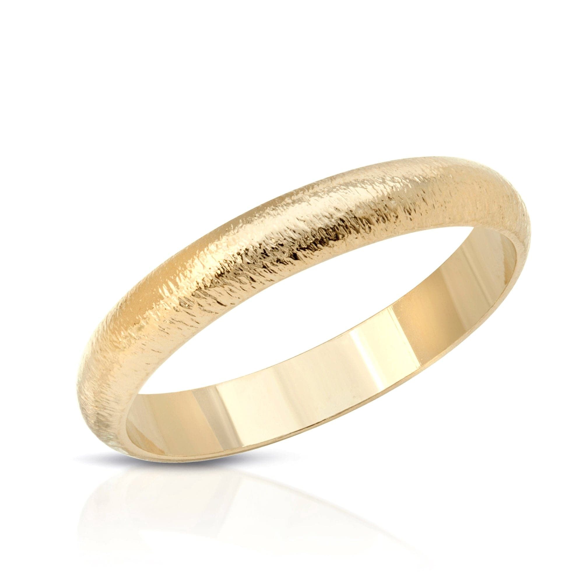 Trinity Ring with a textured gold finish ready to shine on your finger