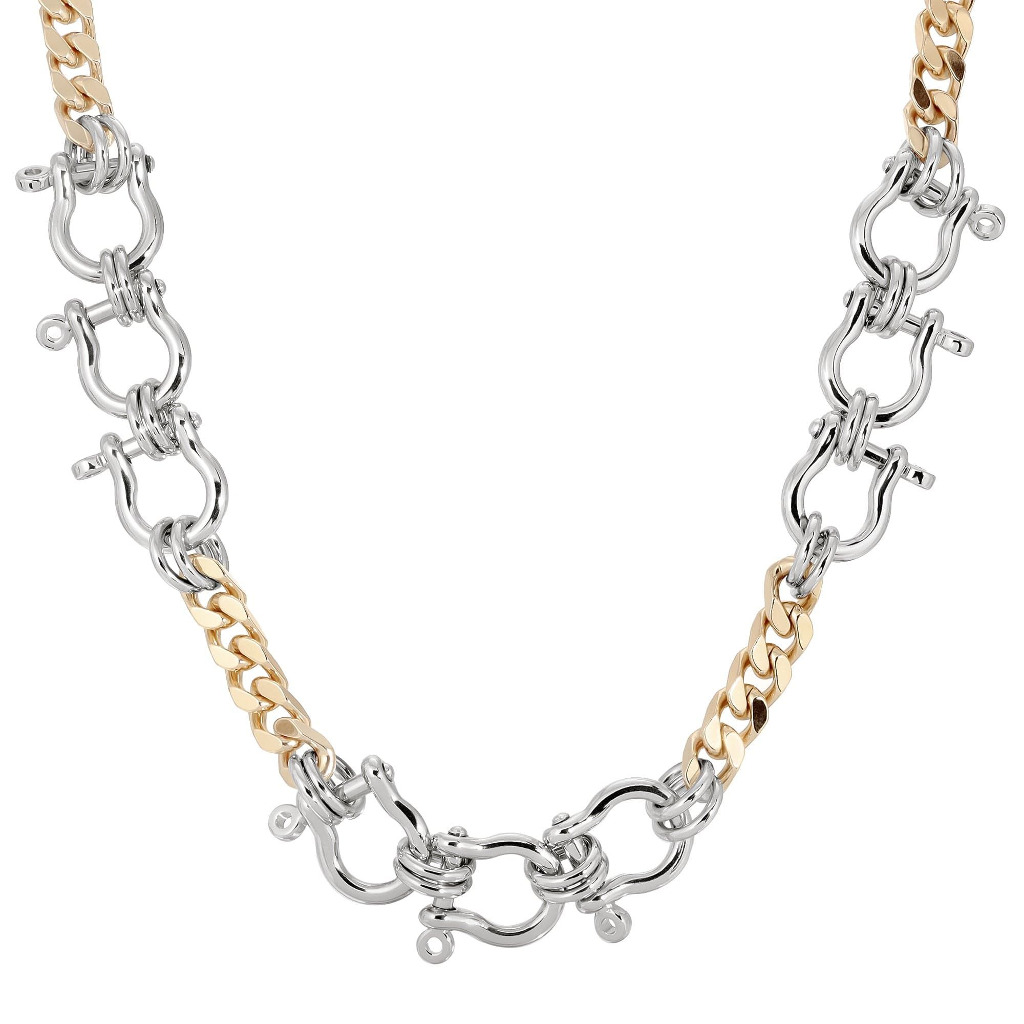 Two-tone Hendrick Necklace with shackle links making a stylish statement
