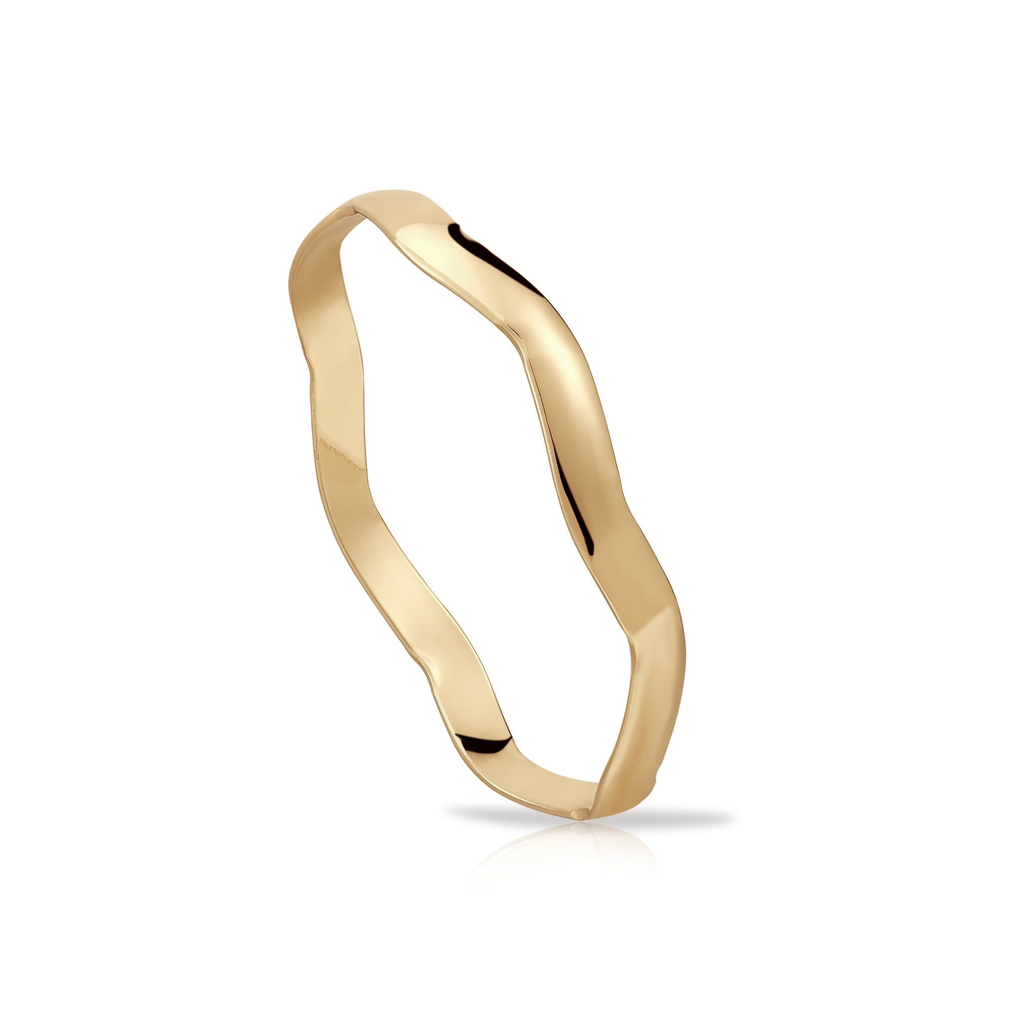 Gold Wavy Ring from Wavy Bangle collection showcasing stylish wavy design