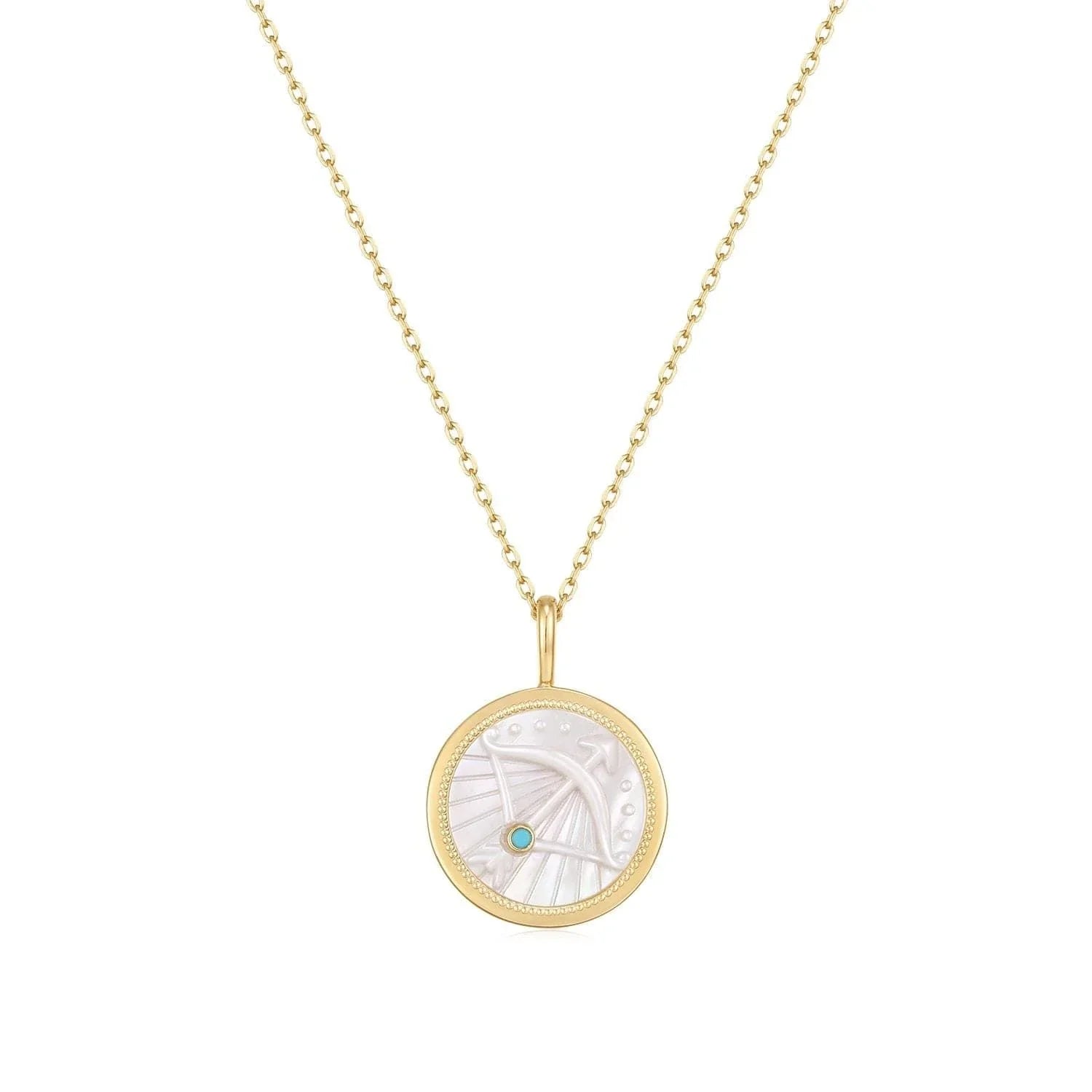 Gold necklace with Sagittarius pendant from Zodiac Sagittarius Mother Of Pearl collection