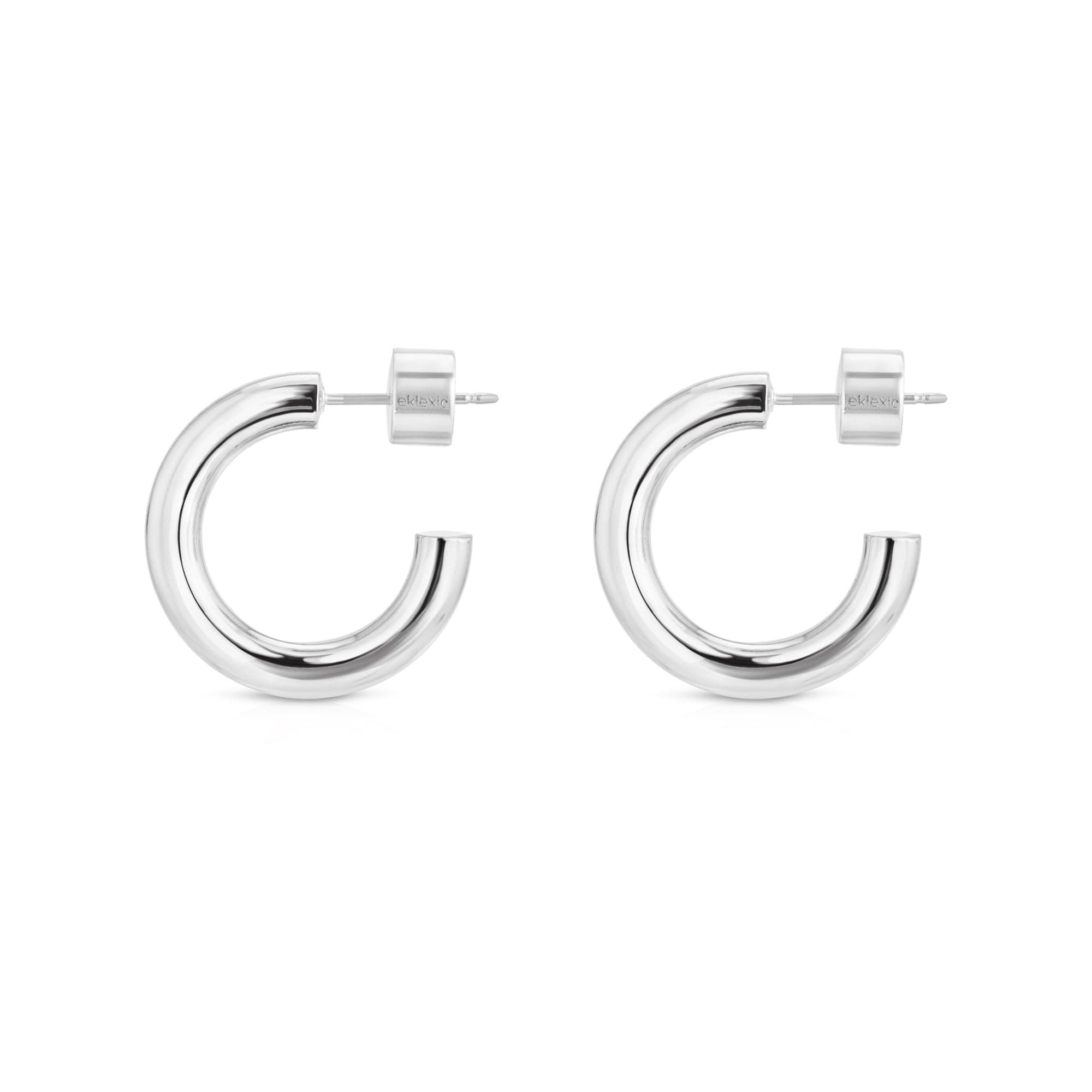Silver hoop earrings from Zo Huggie Hoops collection, perfect for everyday style