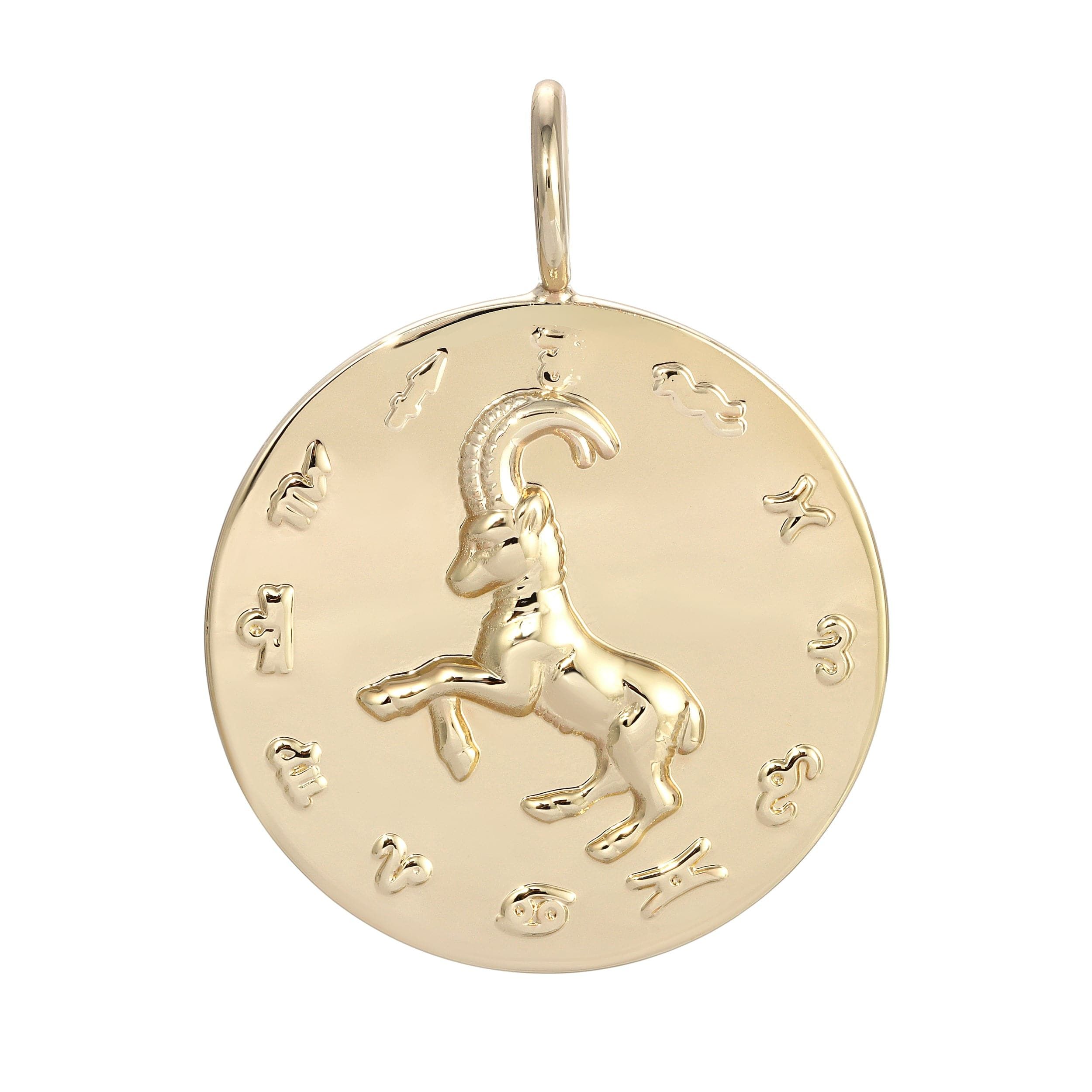 Gold-colored Zodiac Capricorn pendant for Capricorn lovers and astrology fans