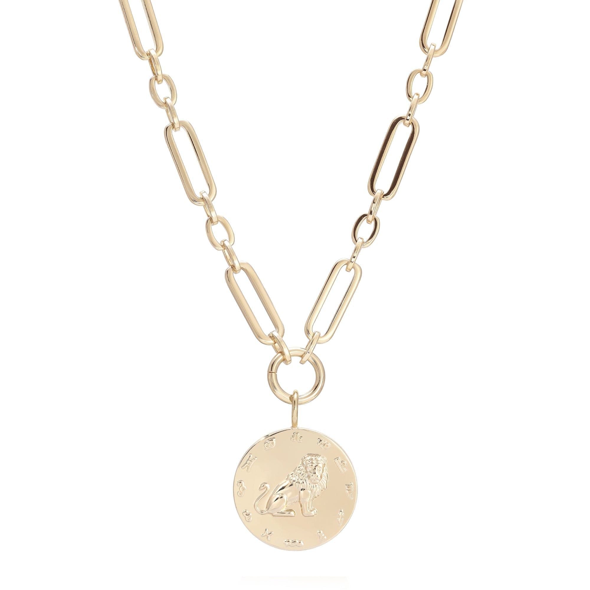 Gold chain necklace with zodiac pendant for a stylish personalized vibe