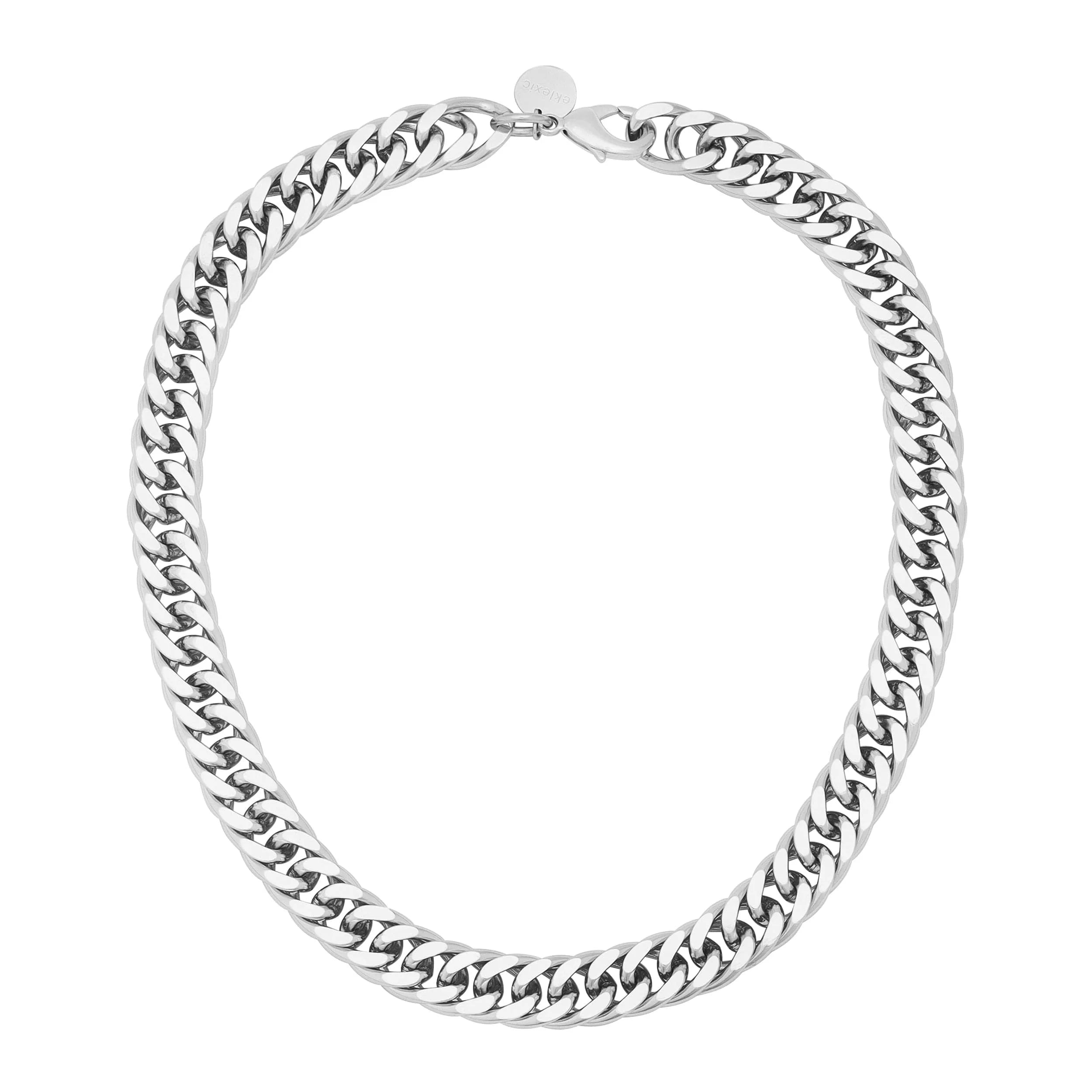 Arya Necklace silver slinky curb chain layering necklace from the Arya Necklace collection