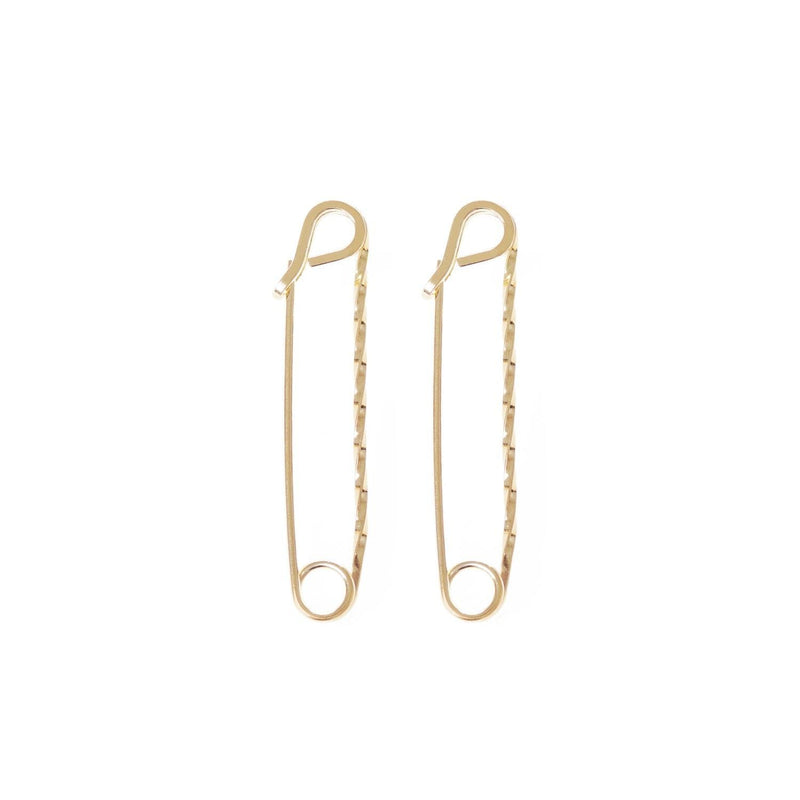 Medium Twisted Safety Pin Earrings