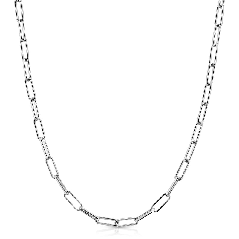 Silver Elongated Link Chain
