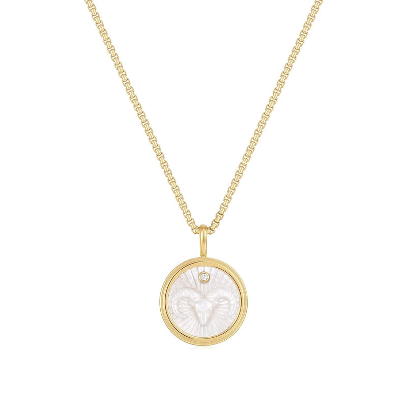 ZODIAC ARIES MOTHER OF PEARL NECKLACE