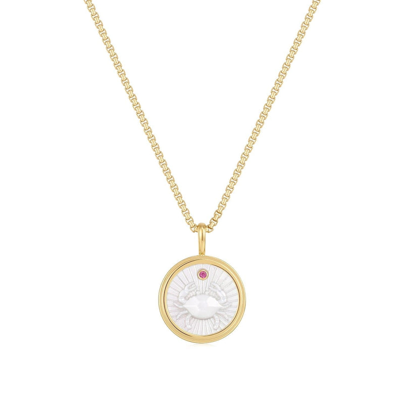 ZODIAC CANCER MOTHER OF PEARL NECKLACE