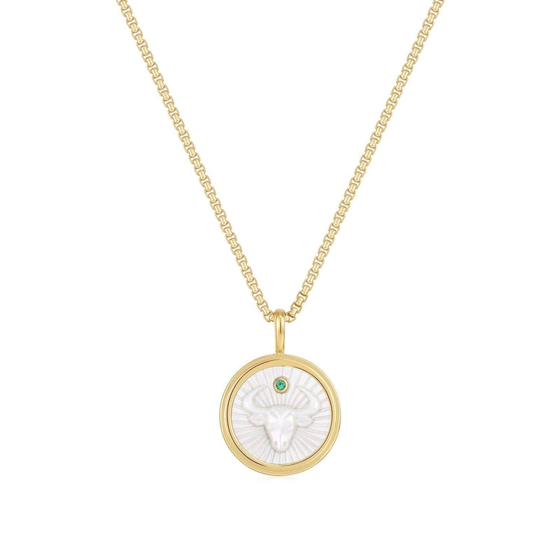 ZODIAC TAURUS MOTHER OF PEARL NECKLACE