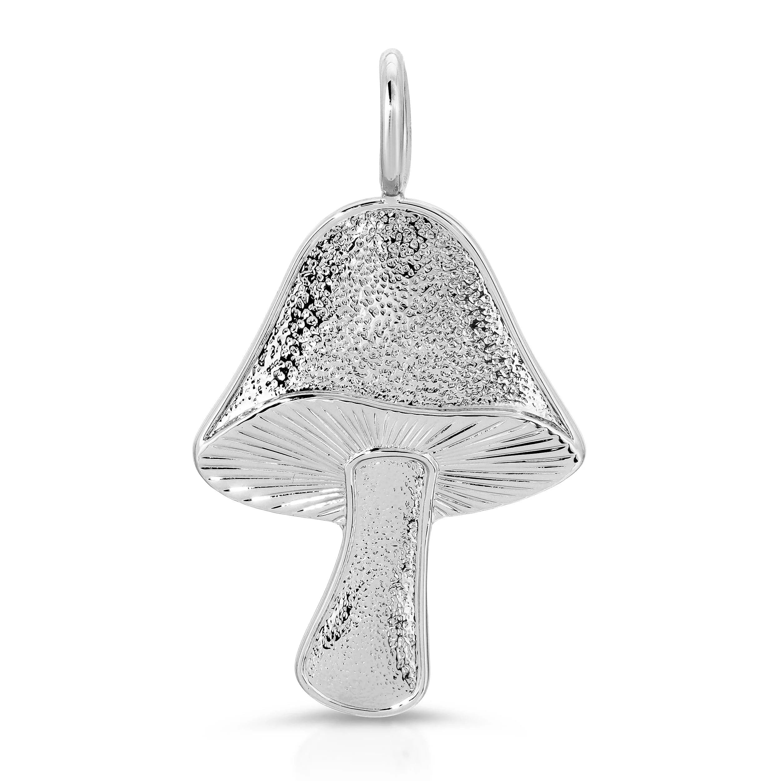 Large mushroom pendant featuring recycled brass finishes and ecoat mushroom pendant design