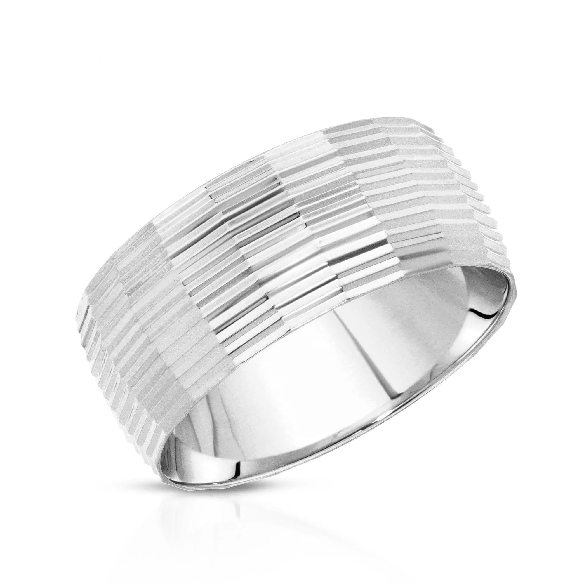 Silver textured band ring from the Miranda Ring collection, perfect for everyday wear