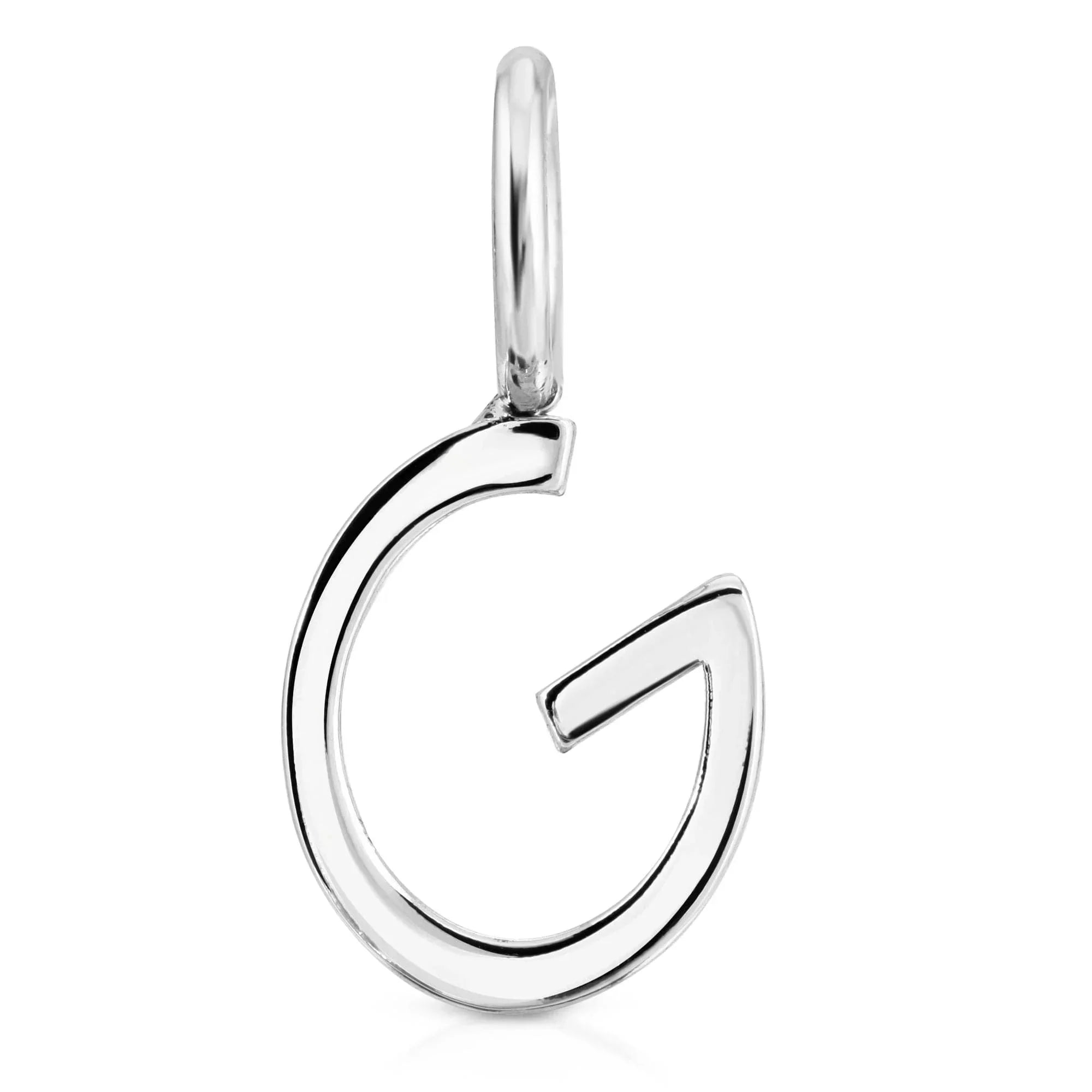 Silver letter G pendant from Silver Essential Letters on a chain for a cool necklace look