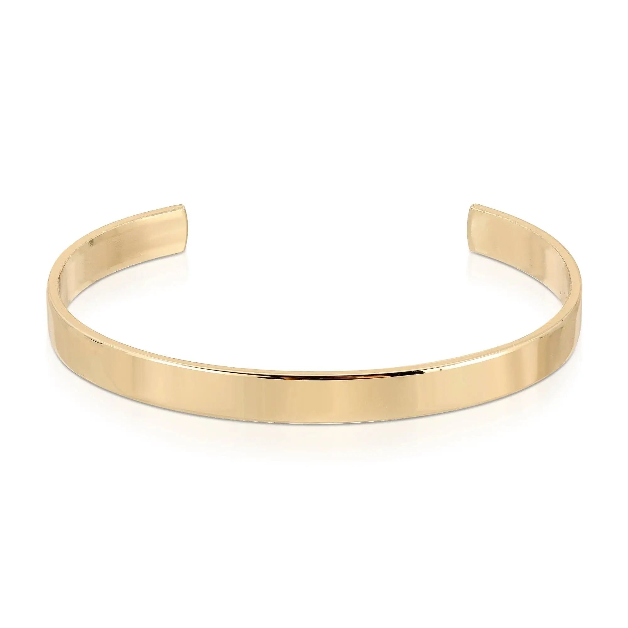 Gold-colored metal cuff bracelet from Cuff Bracelets collection with domed cuff color design