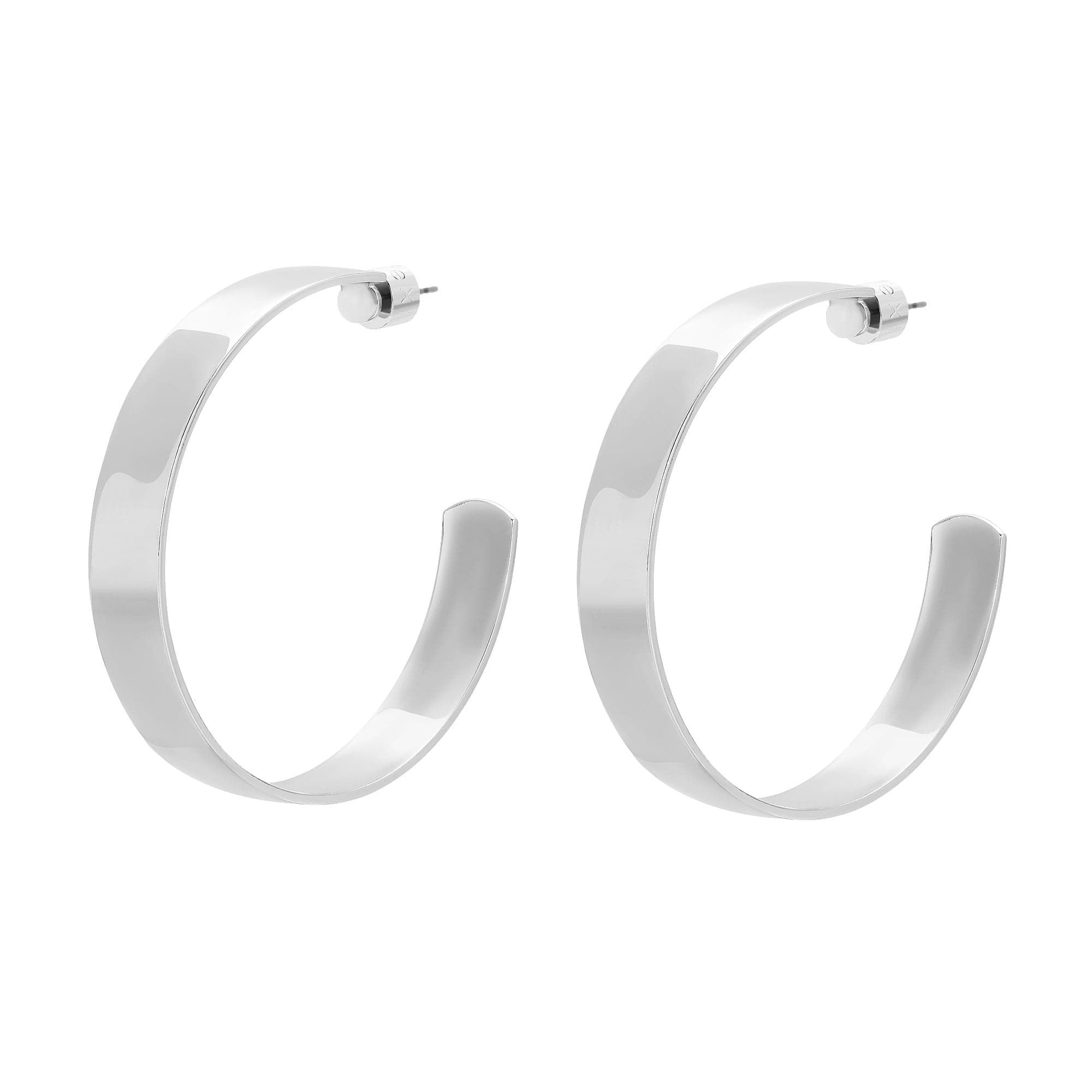 Pair of silver hoop earrings from the 2 Skylar Hoops collection