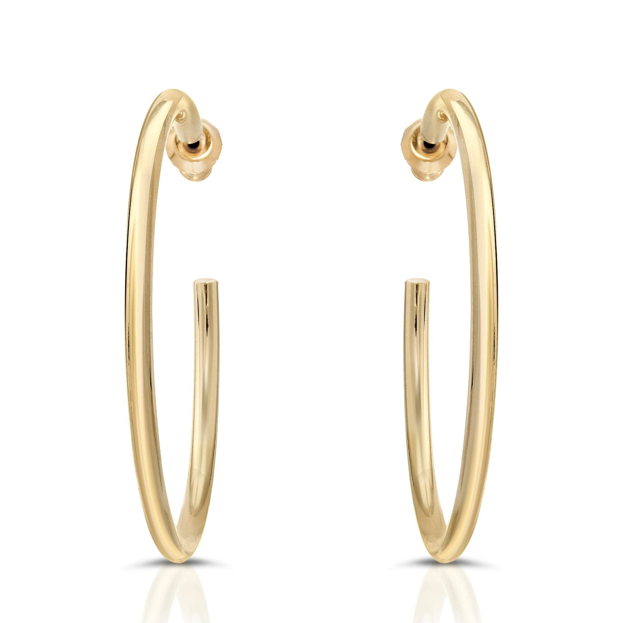 Shiny gold hoop earrings from the 2 Ultimate Hoops collection perfect for your look