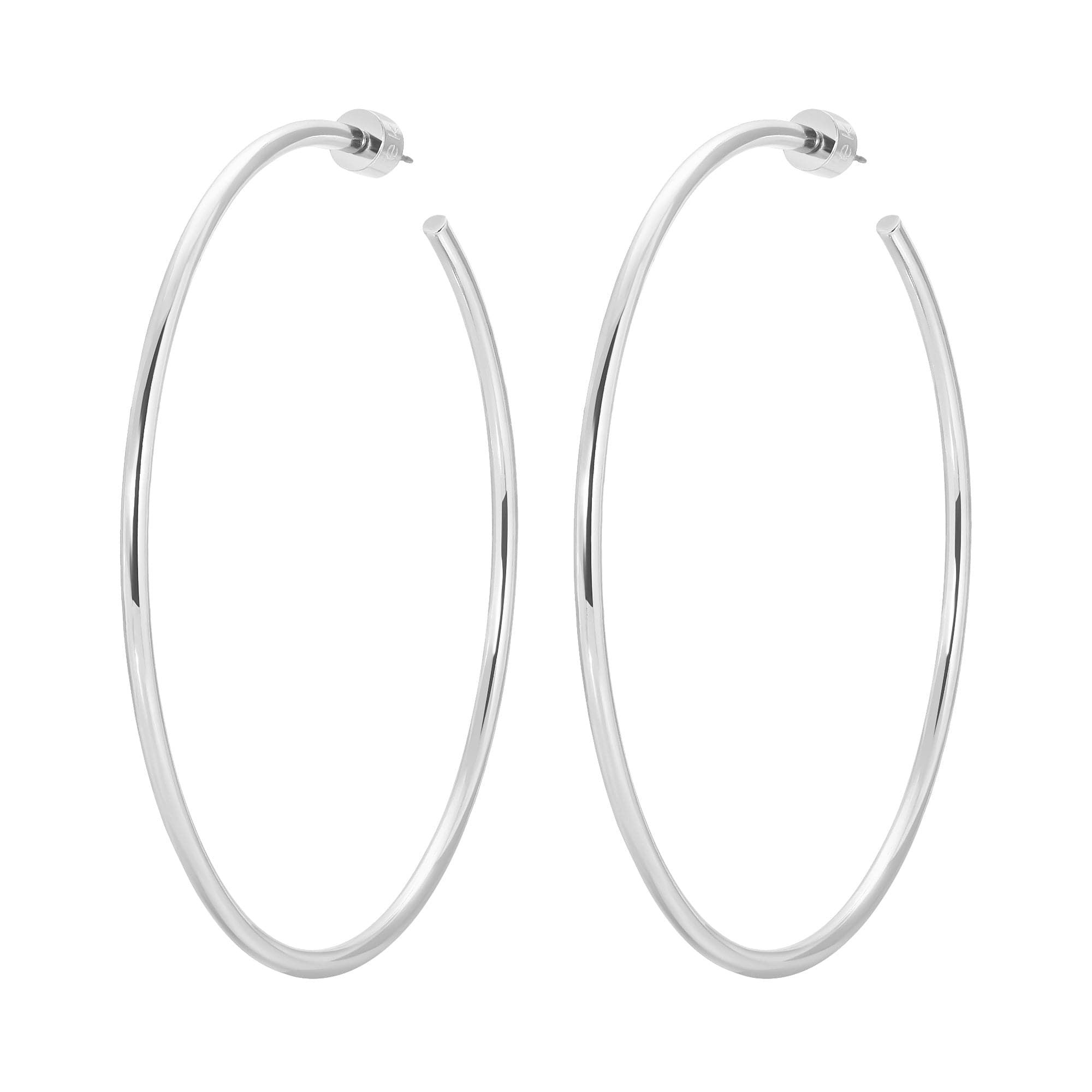 Stylish silver hoop earrings from the 3 Inch Ultimate Hoops collection
