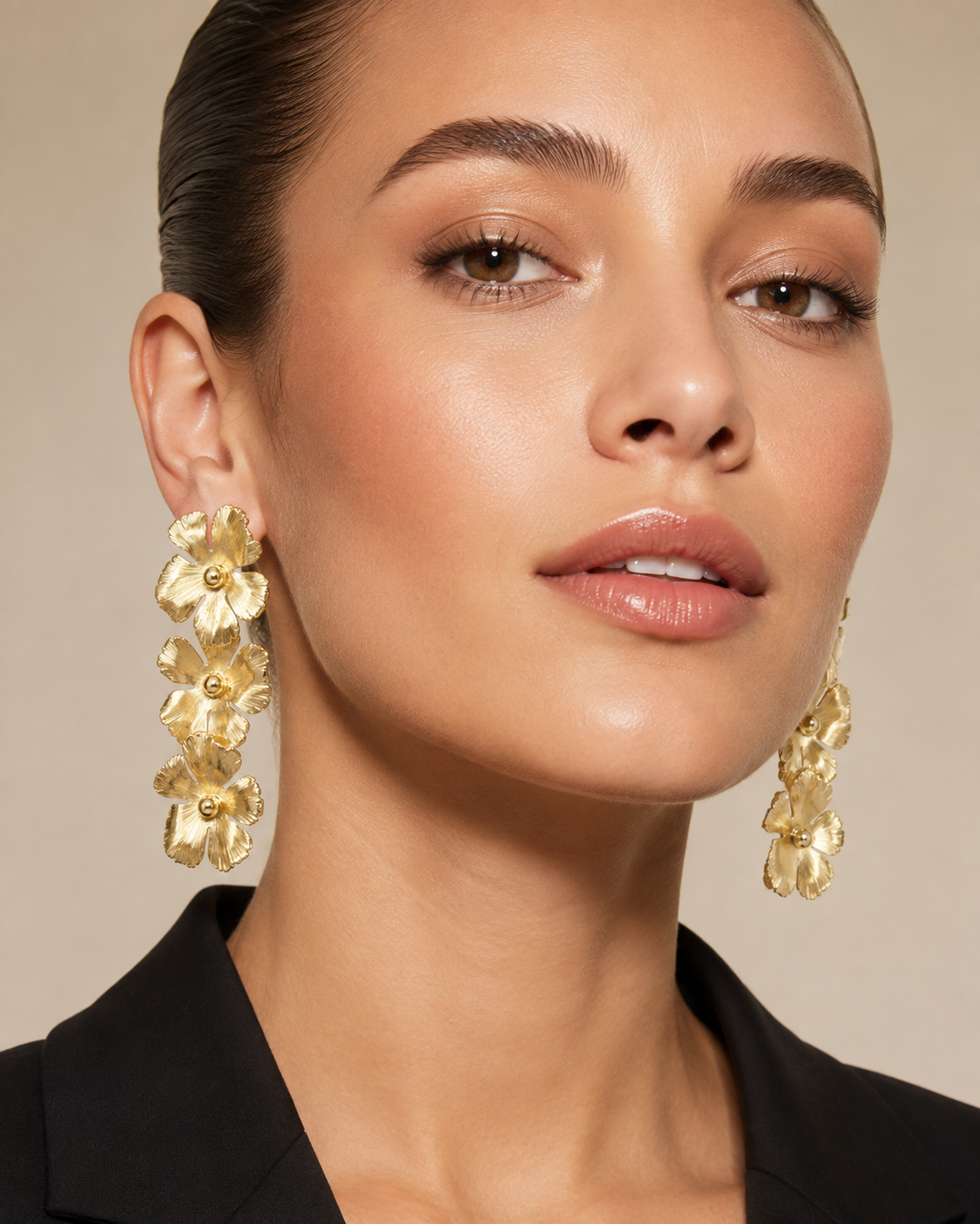 Triple Bloom Drop Earrings