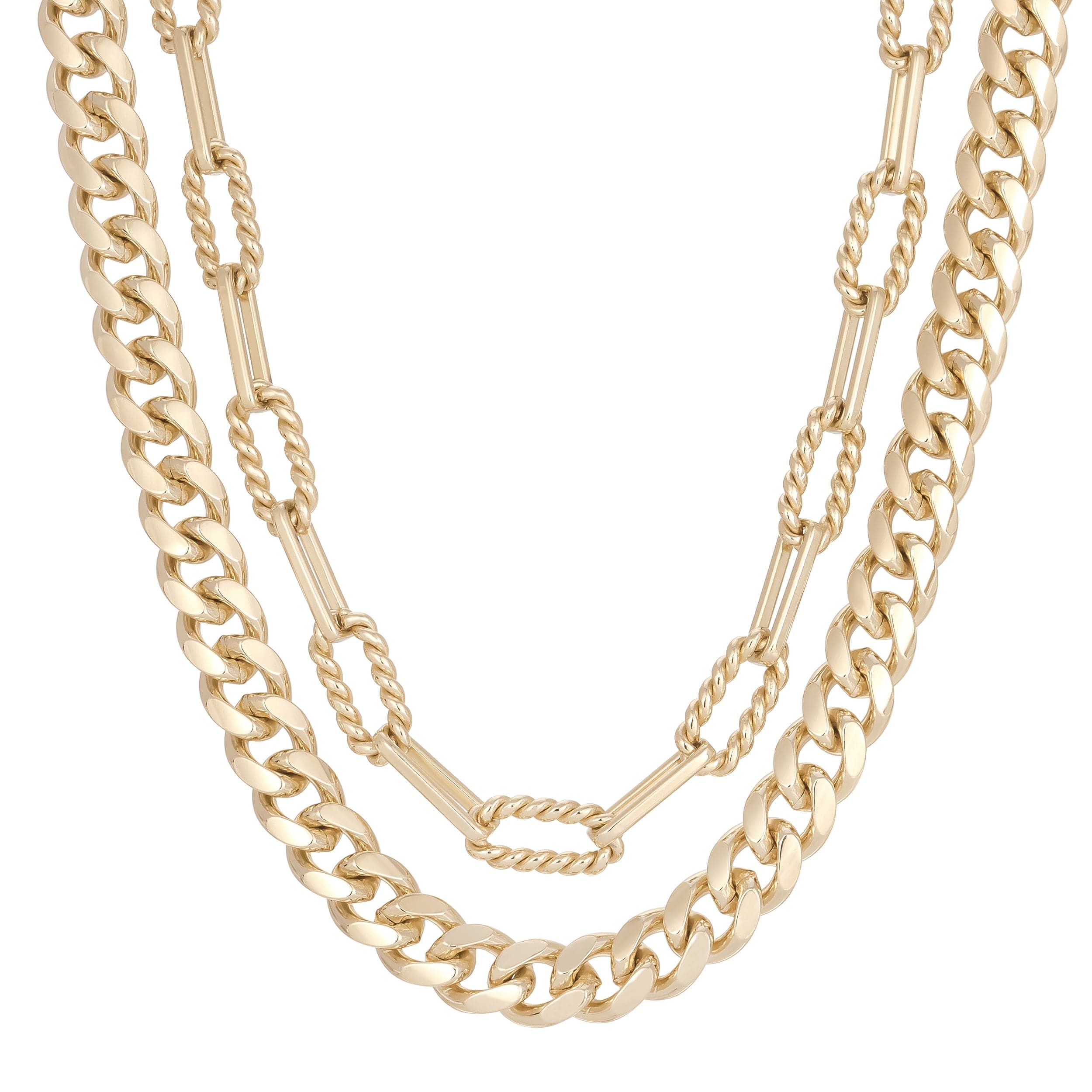 Gold-toned layered chain necklaces from the Double Layer Talia Necklace collection
