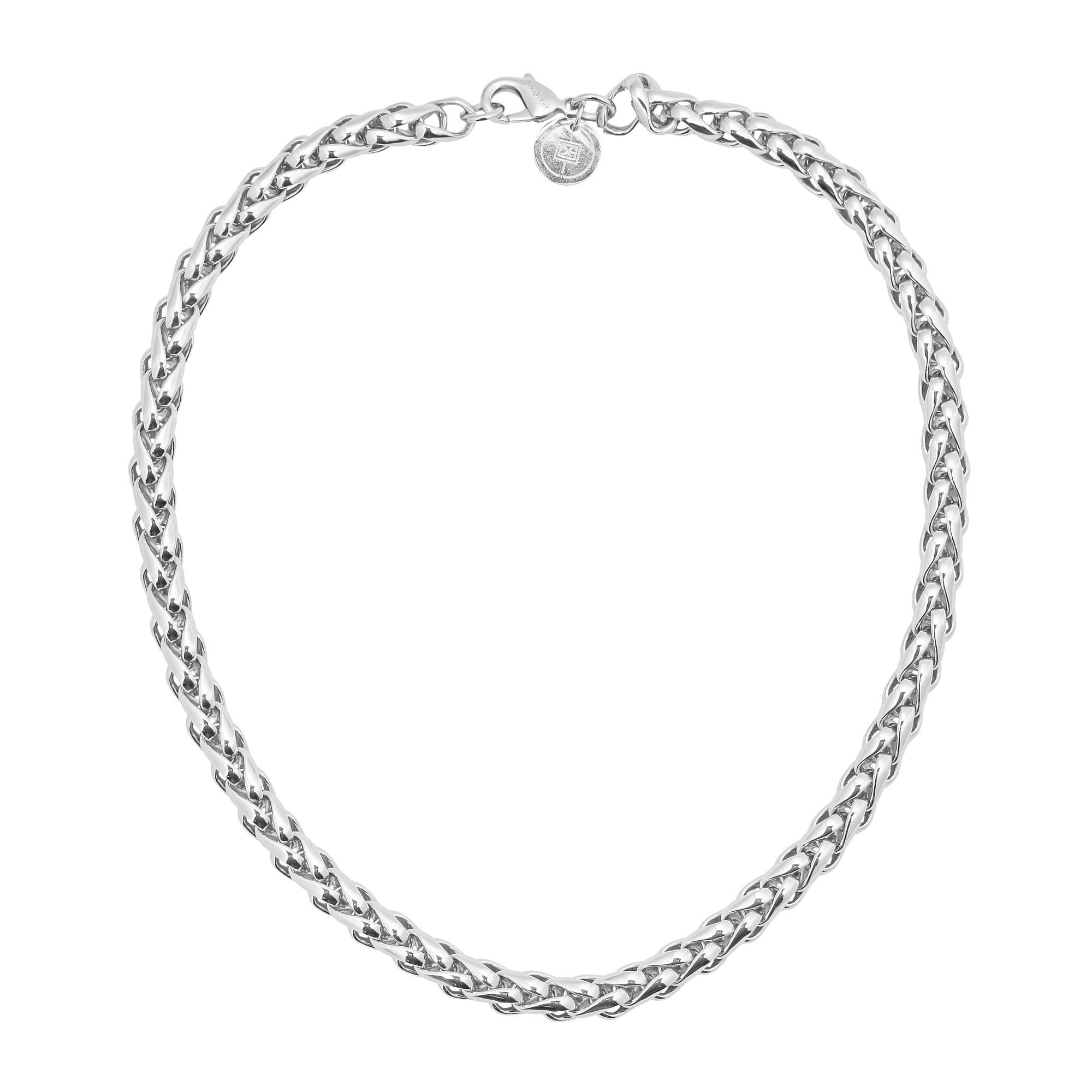 Silver wheat chain necklace from the Esmé Necklace collection, stylish and shiny