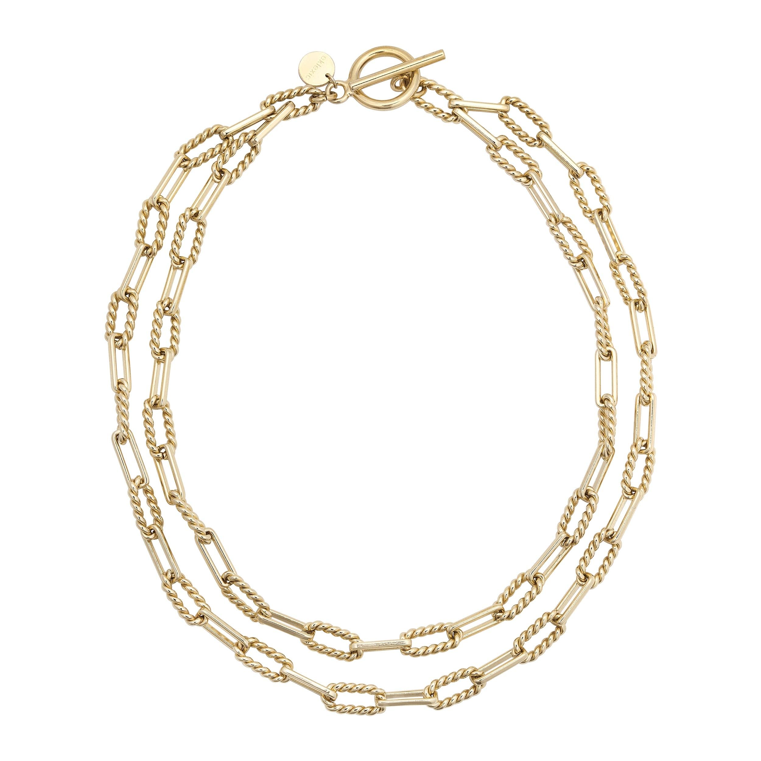 Gold-toned double-strand chain necklace from Enzo Double Layer Necklace collection