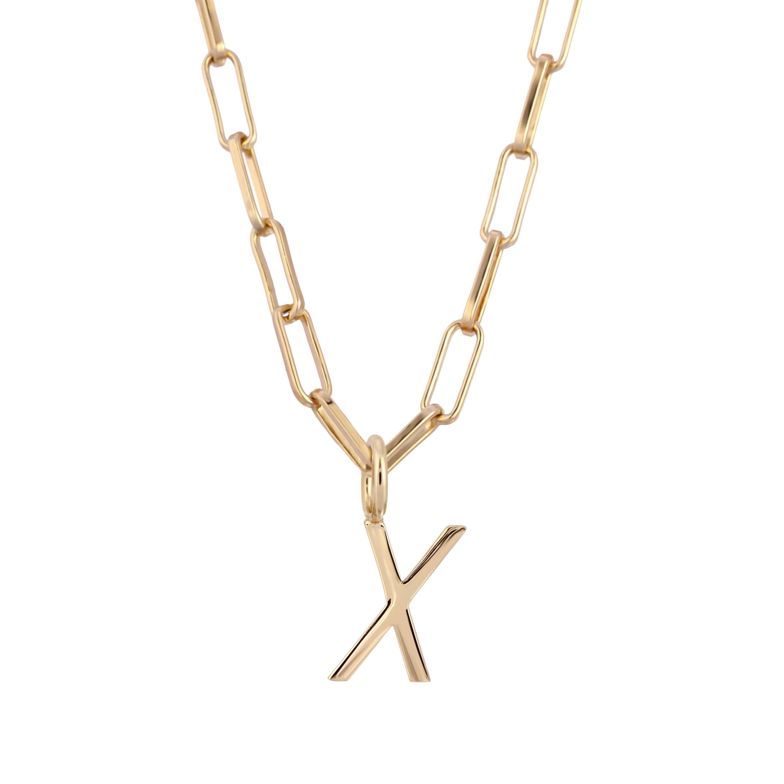 Essential Letter Charm Necklace - GOLD / X / 16’’ - Charm Necklaces