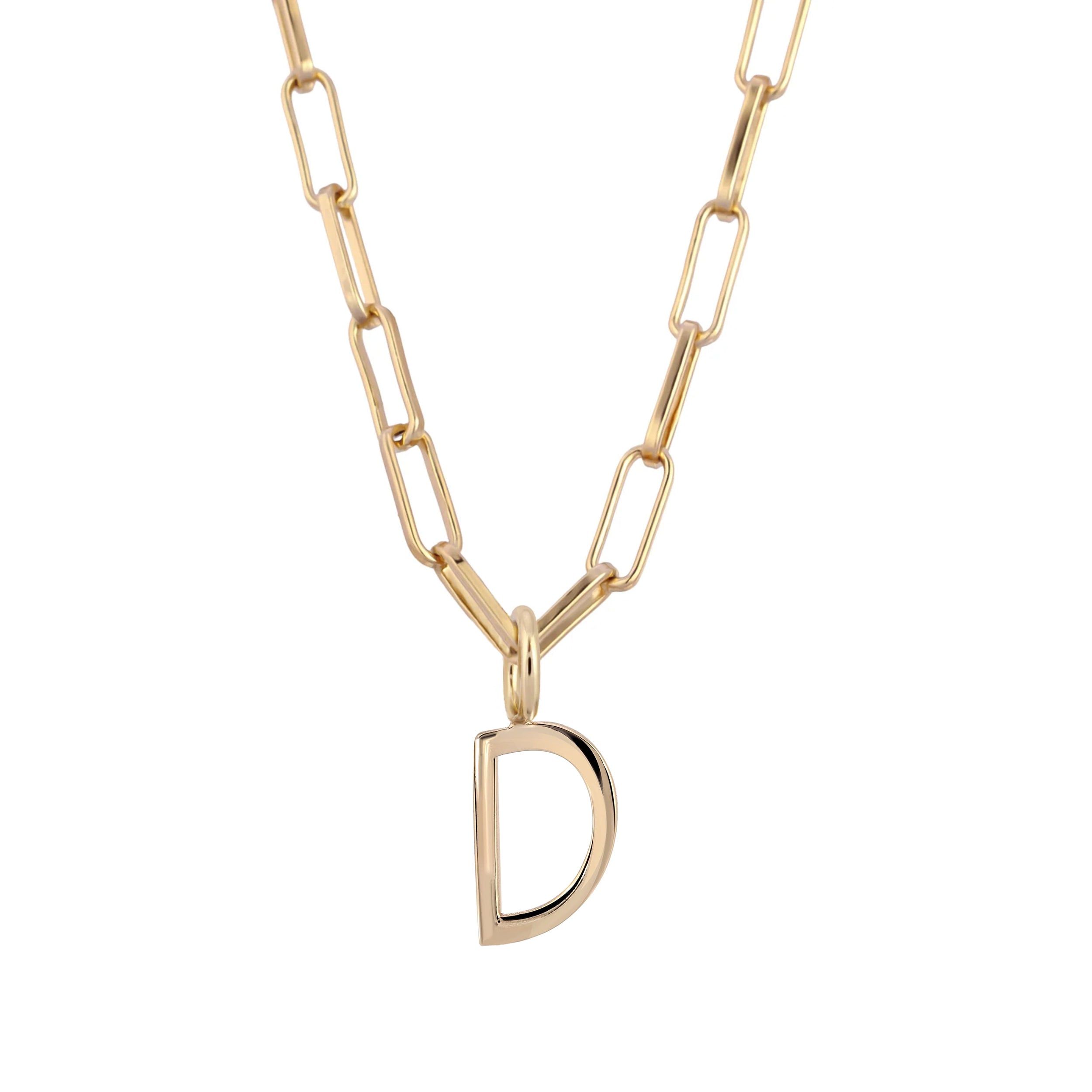 Essential Letter Charm Necklace - GOLD / D / 16’’ - Charm Necklaces