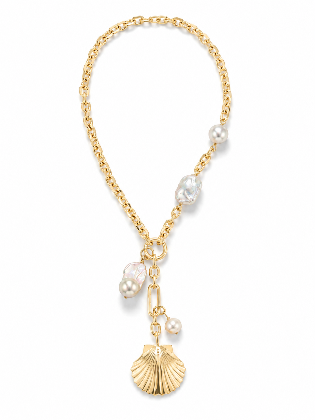 Sirena Pearl & Shell Lariat Necklace