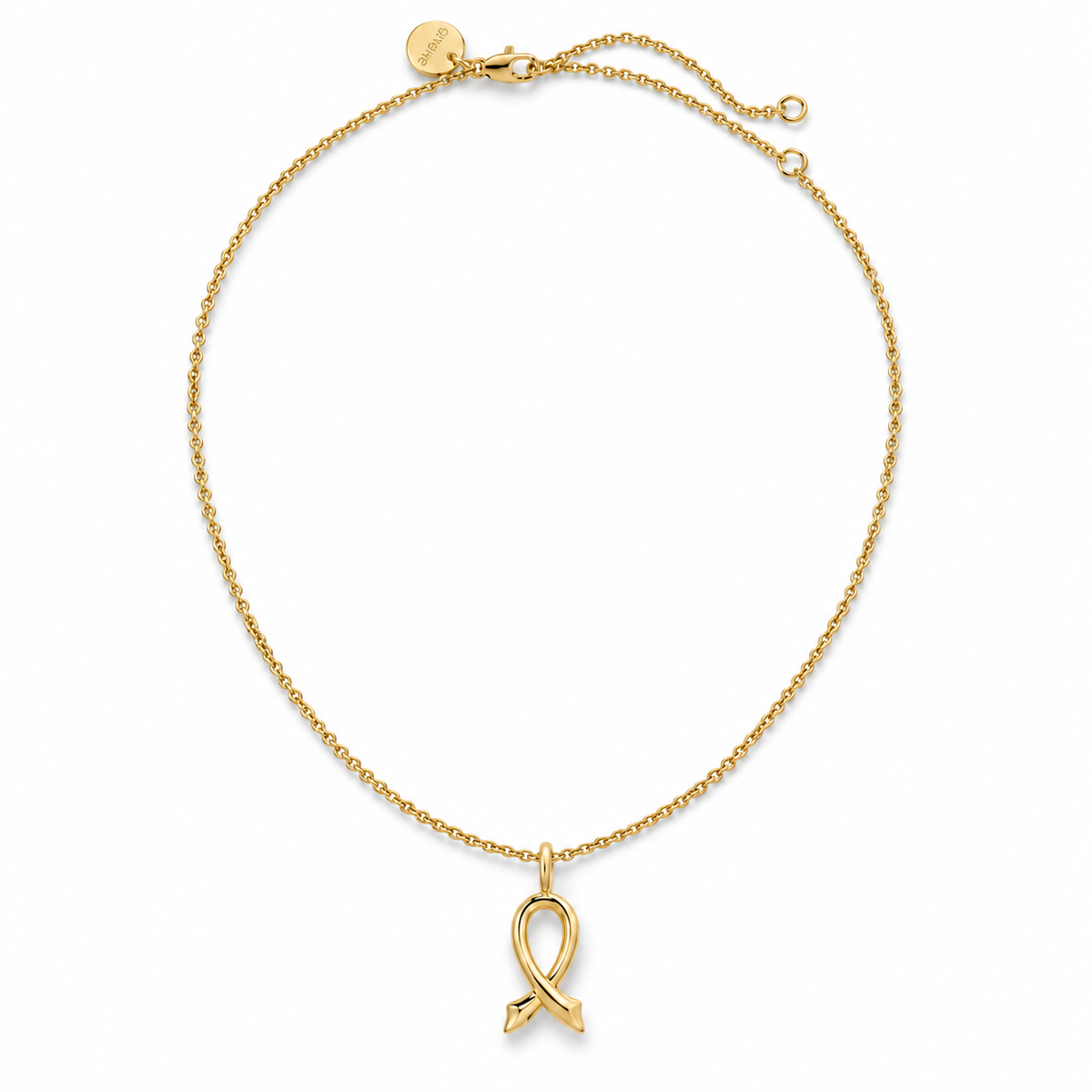 Breast Cancer Awareness Ribbon Charm Necklace