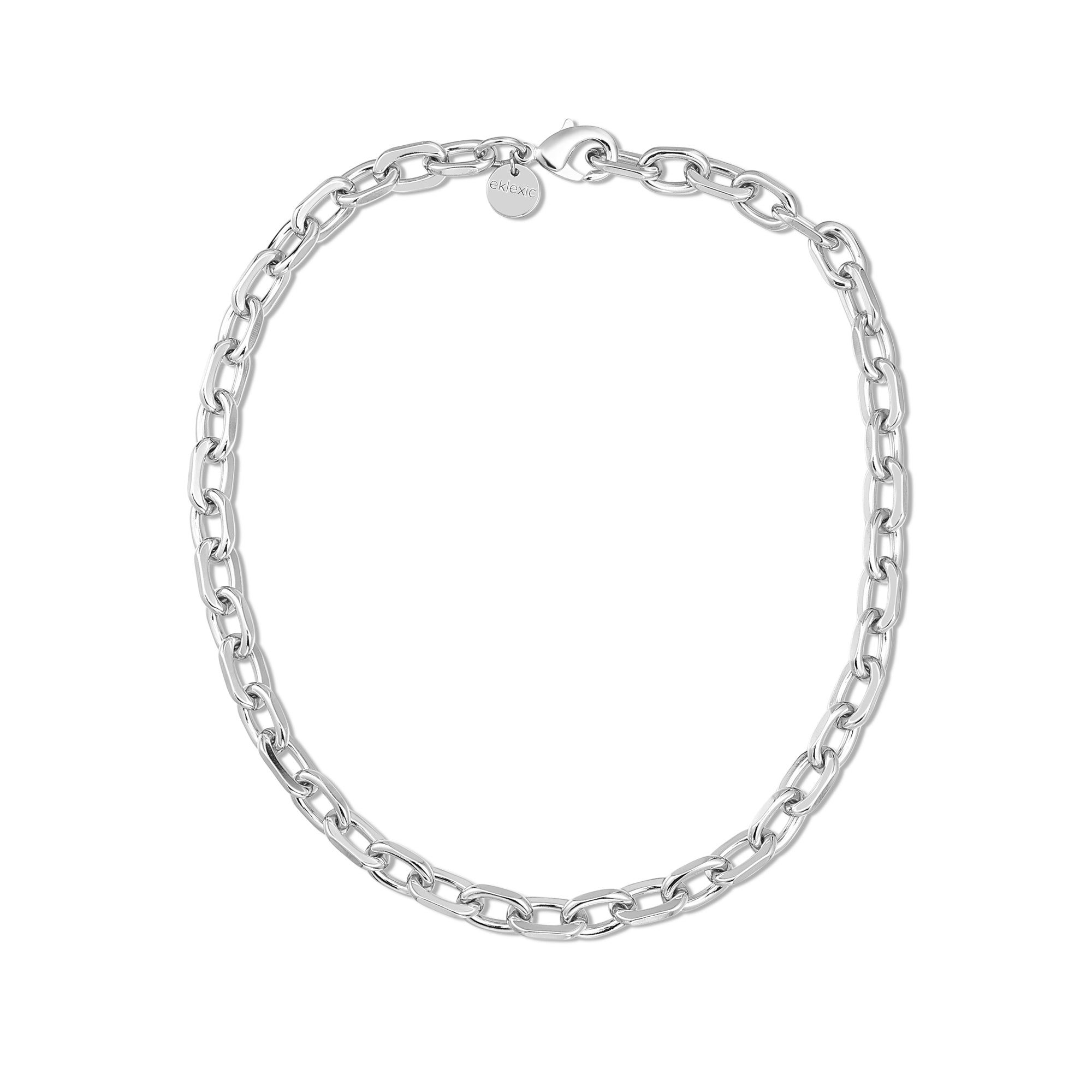 Silver chain-link necklace from Lennon Necklace collection, stylish and shiny accessory