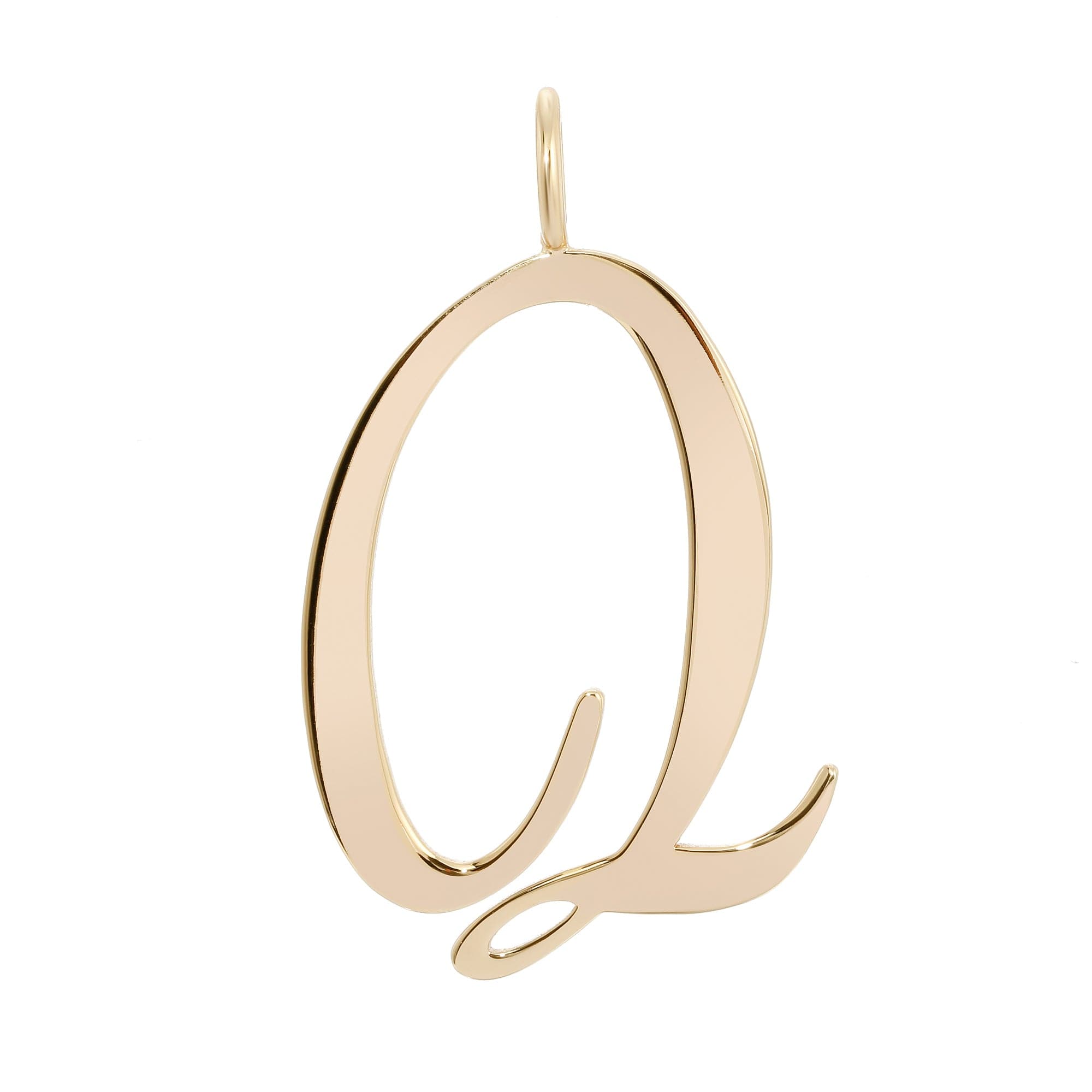 Gold letter Q pendant from Large Letter Pendants collection, stylish jewelry piece