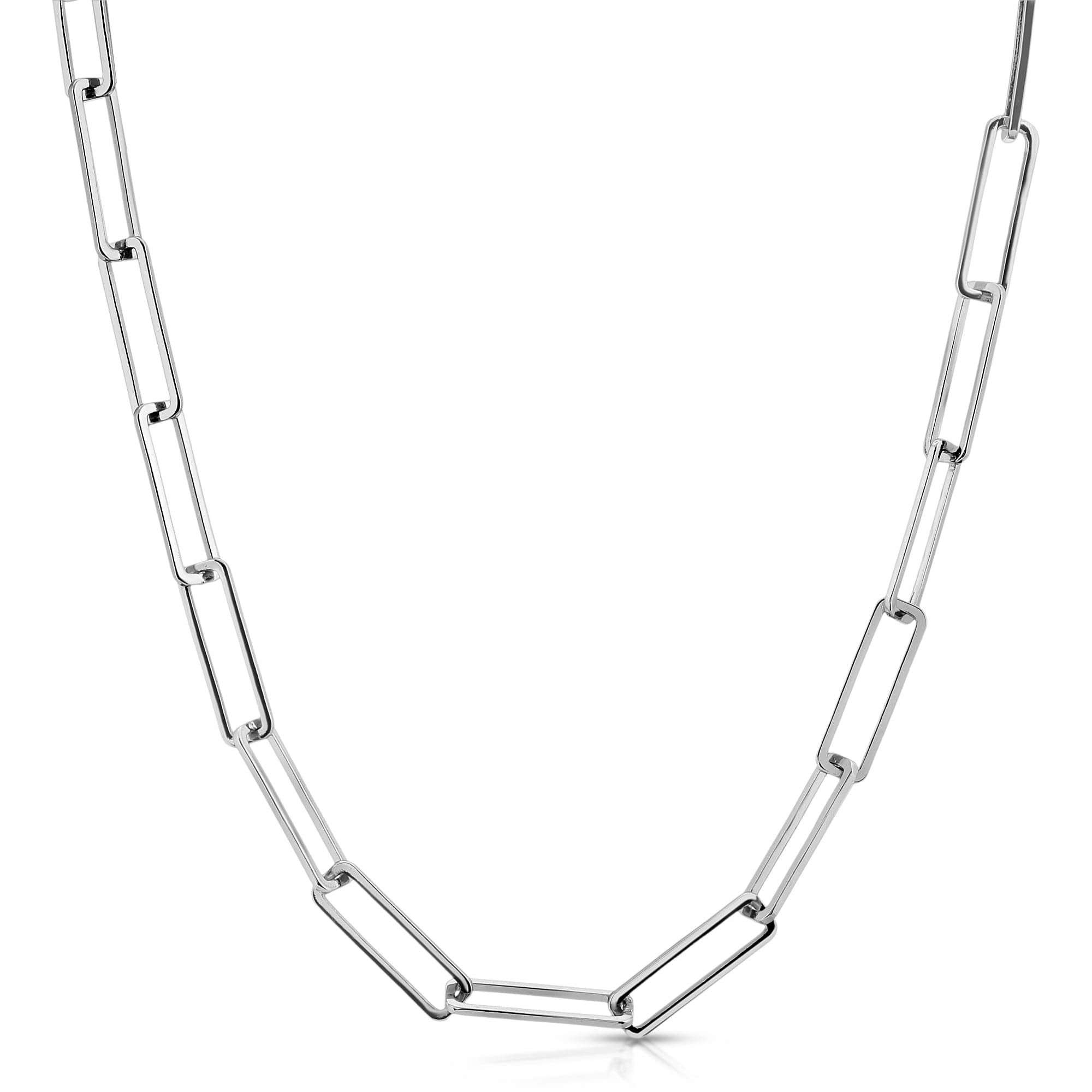 Silver rectangular link chain for Eyewear, stylish and lightweight accessory