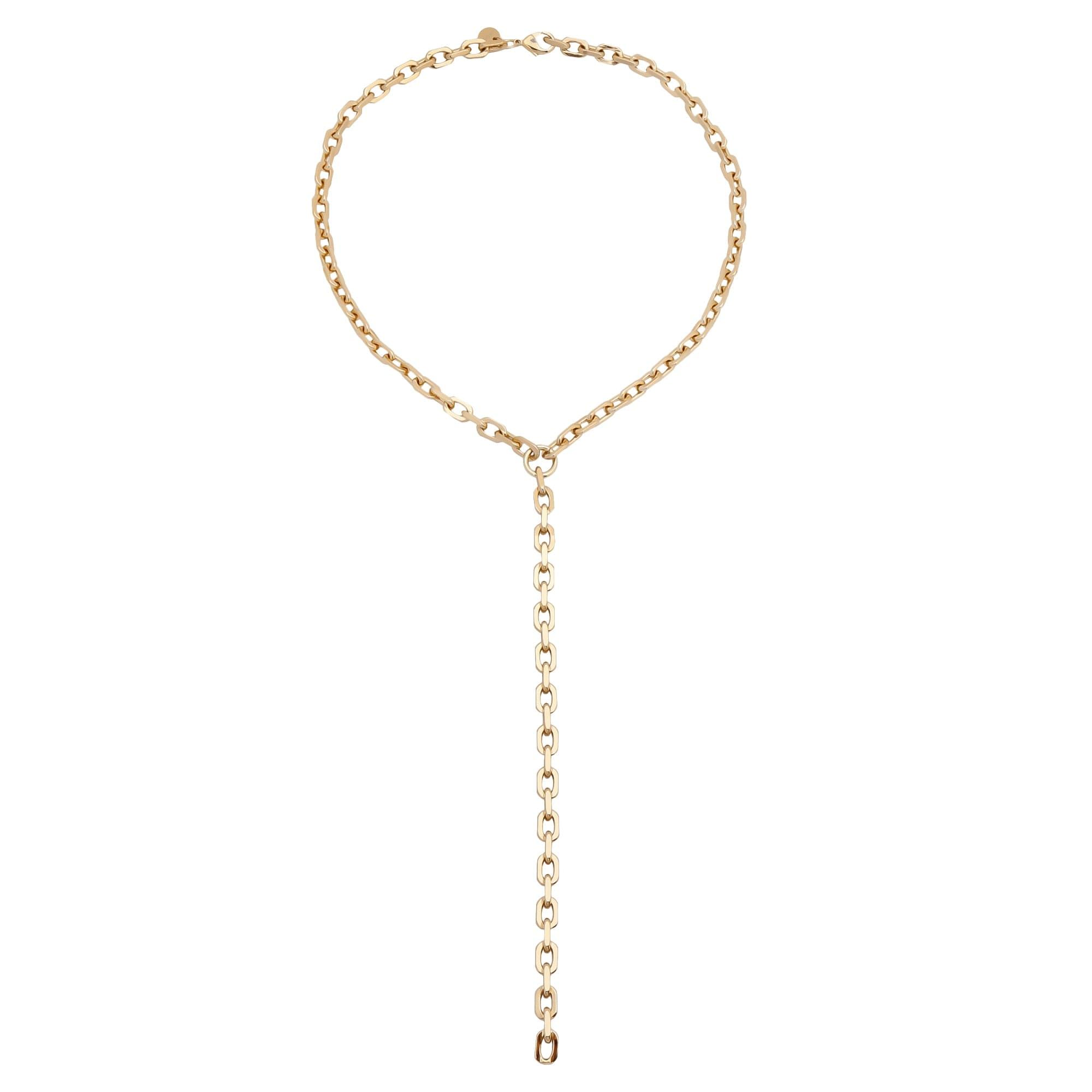 Gold-toned Lennnon Lariat Necklace chain looks stylish and trendy