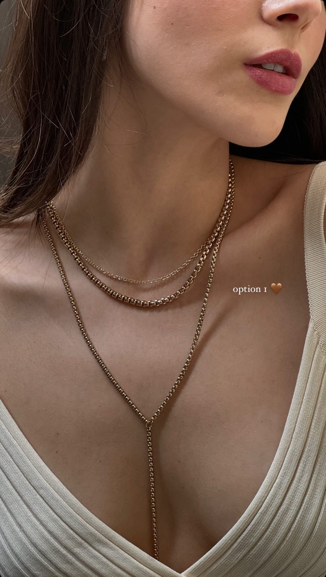 Layered gold chain necklace from Luciana Box Chain Necklace collection