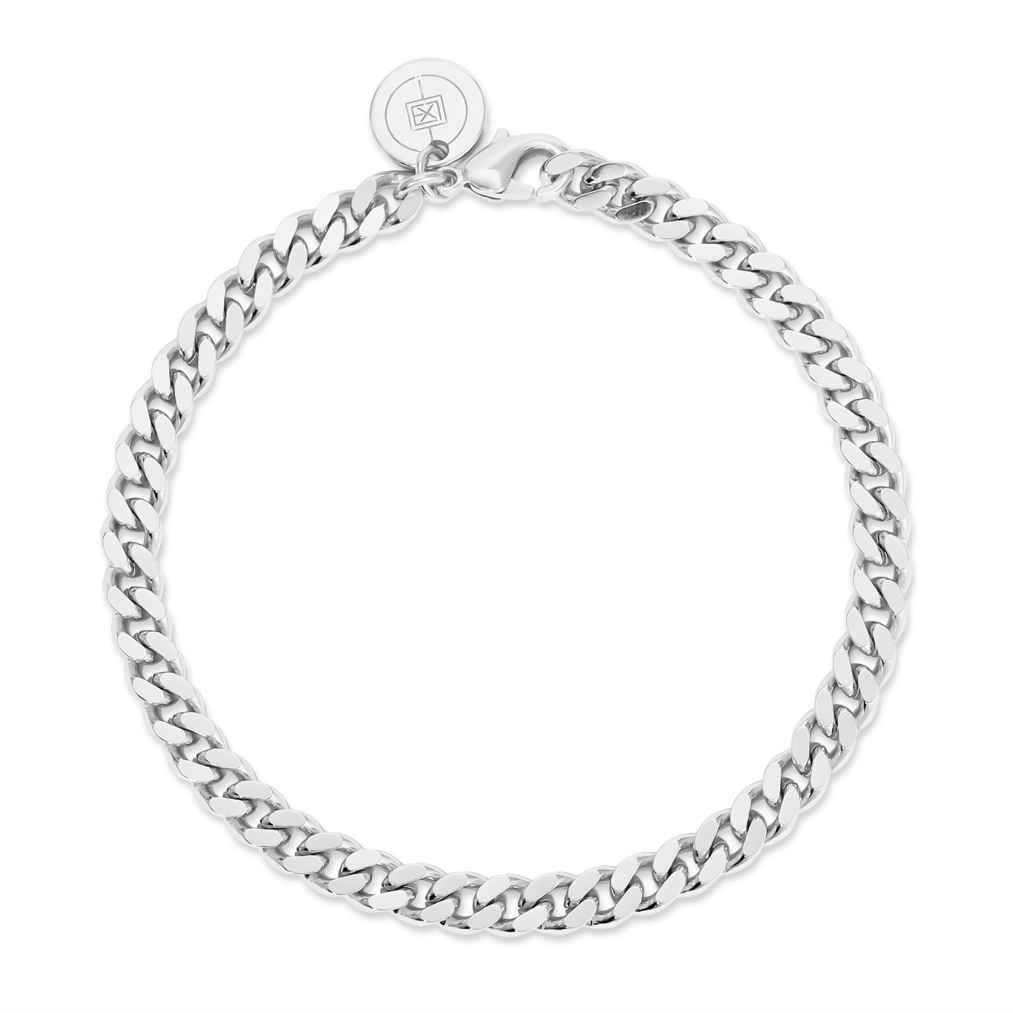Silver curb chain bracelet from Micro Link Curb Chain Bracelet collection