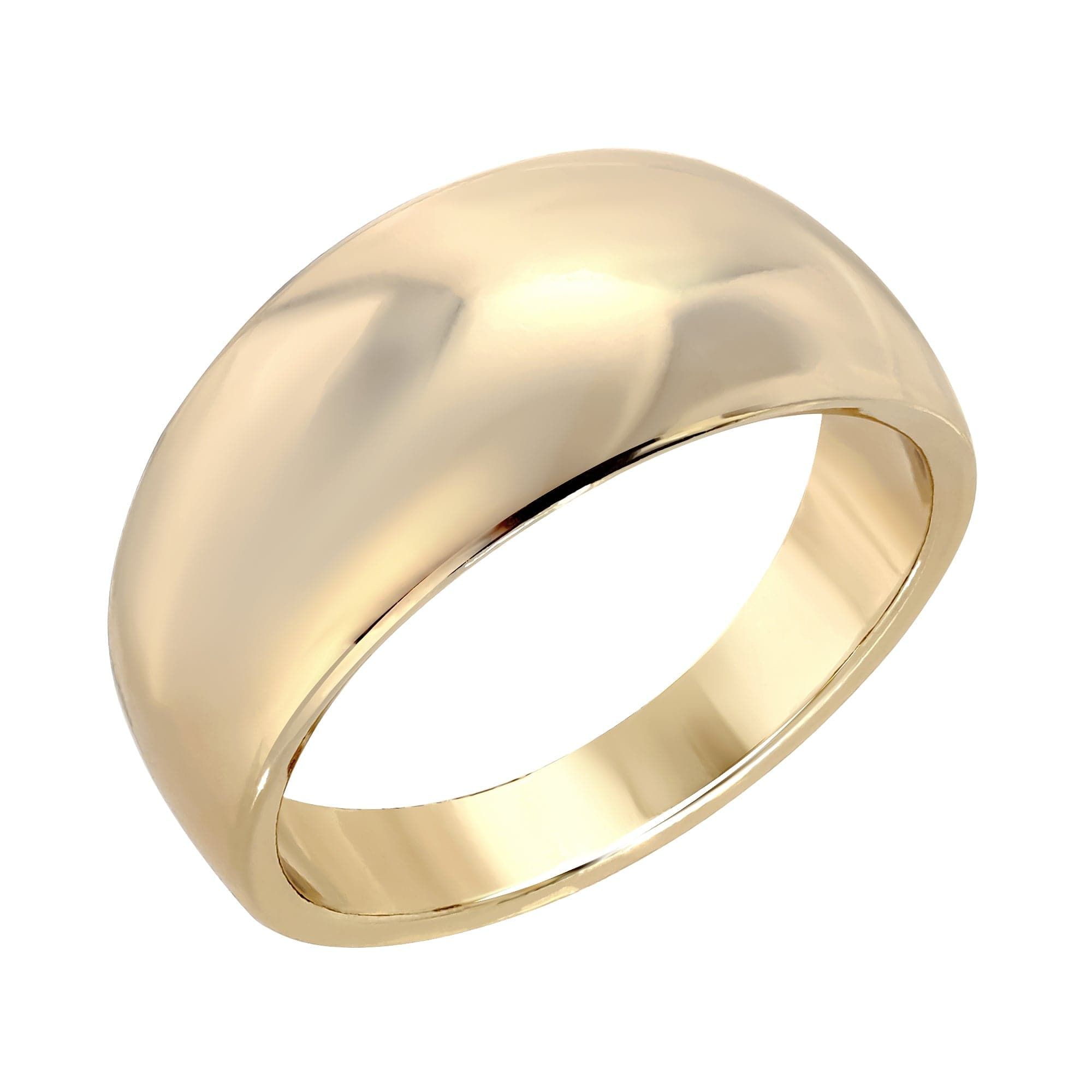 Gold dome ring from Rowan Ring collection, shiny and stylish jewelry piece