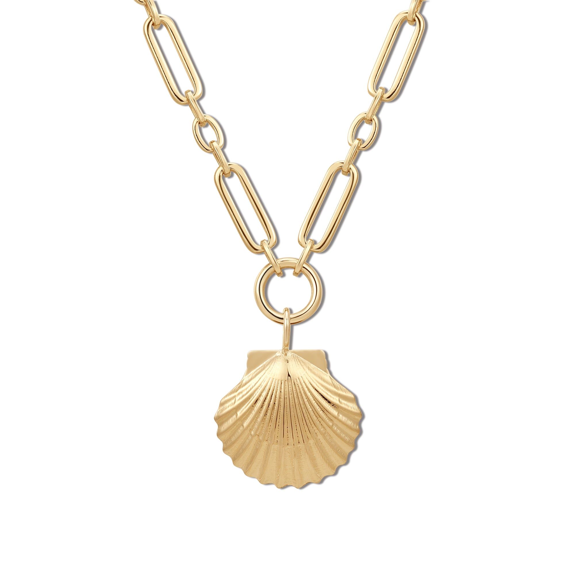 Gold chain necklace with seashell pendant from Shelly Necklace collection