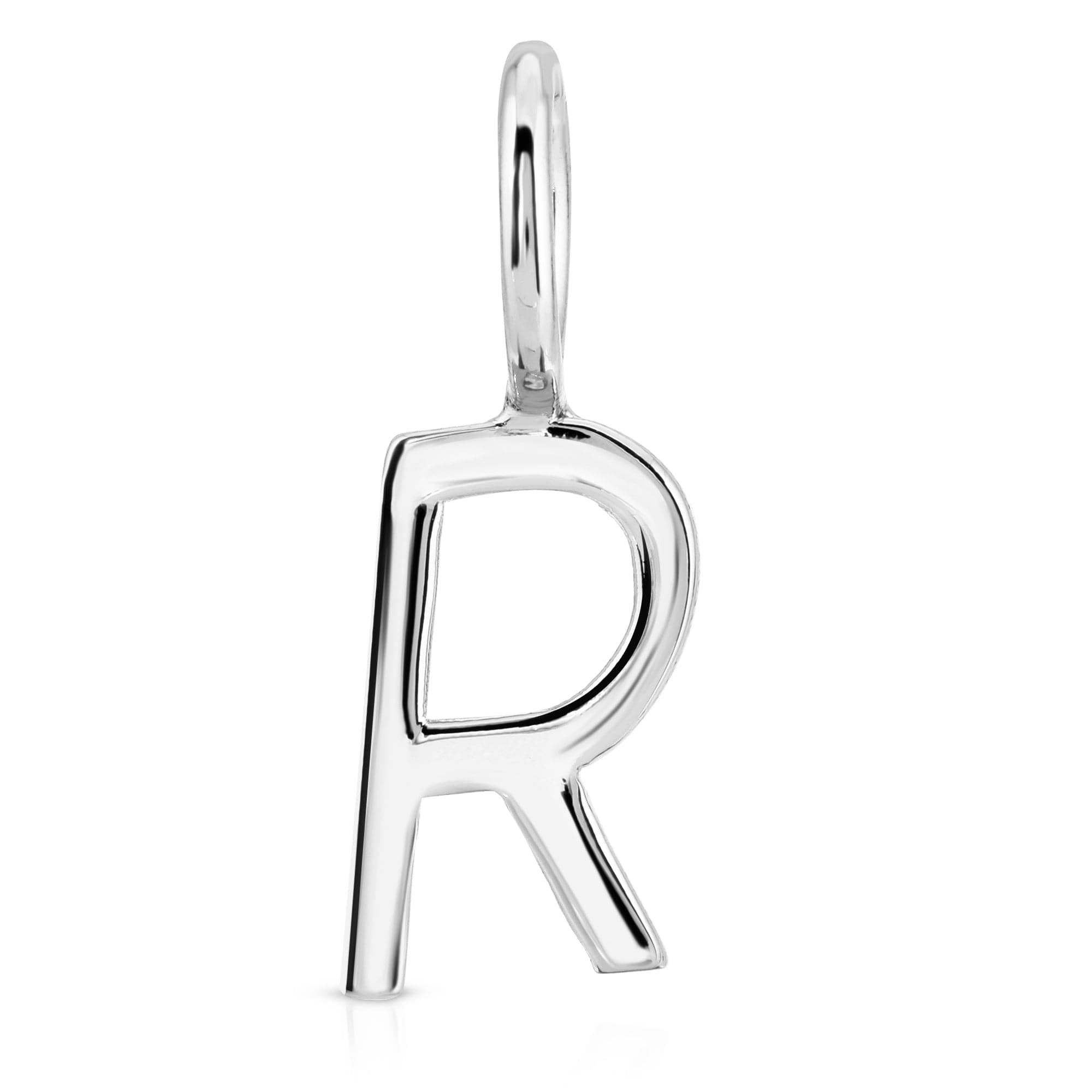 Shiny Silver Letter R Pendant from Silver Essential Letters collection