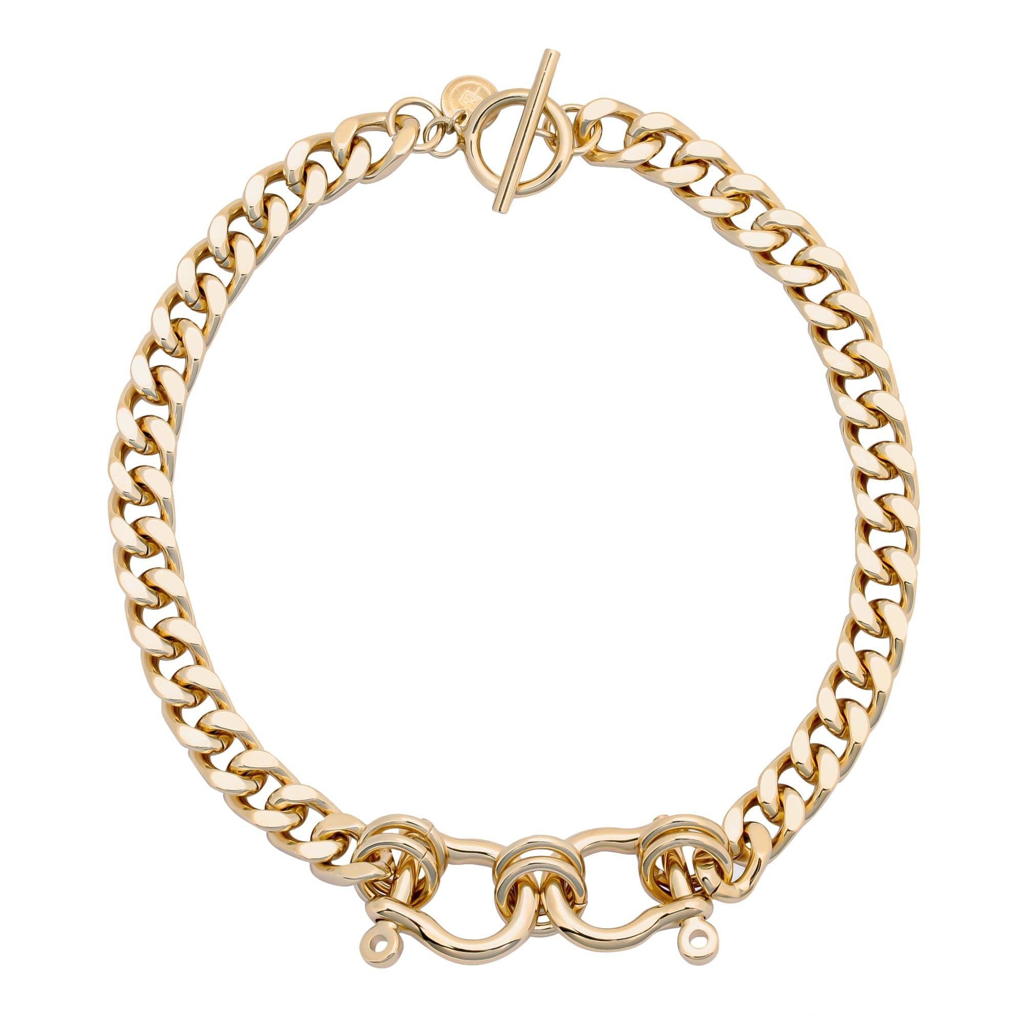 Skye Necklace with gold-toned chain link design perfect for trendy look