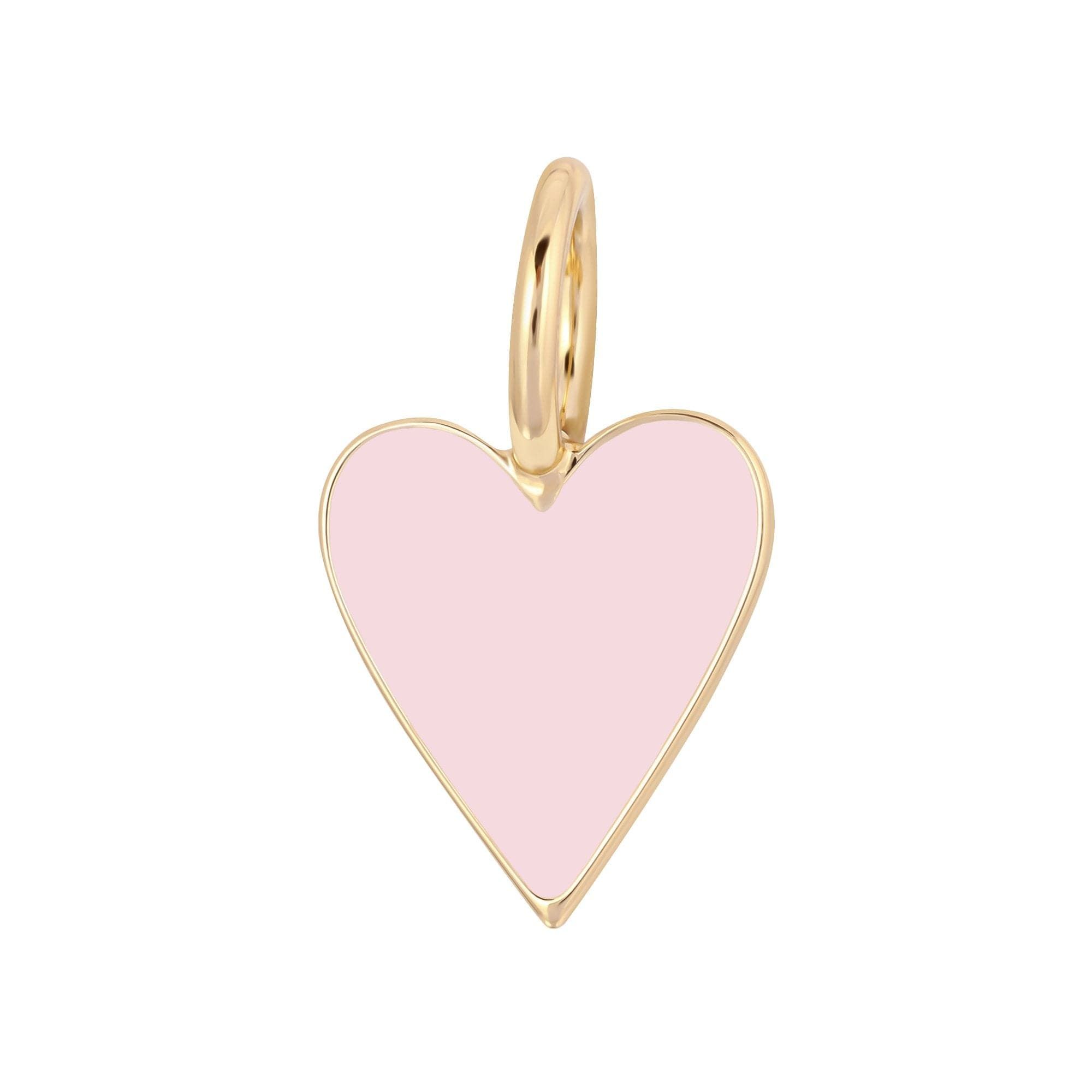 Gold and pink heart charm on a Small Enamel Helena Pendant for cute jewelry style