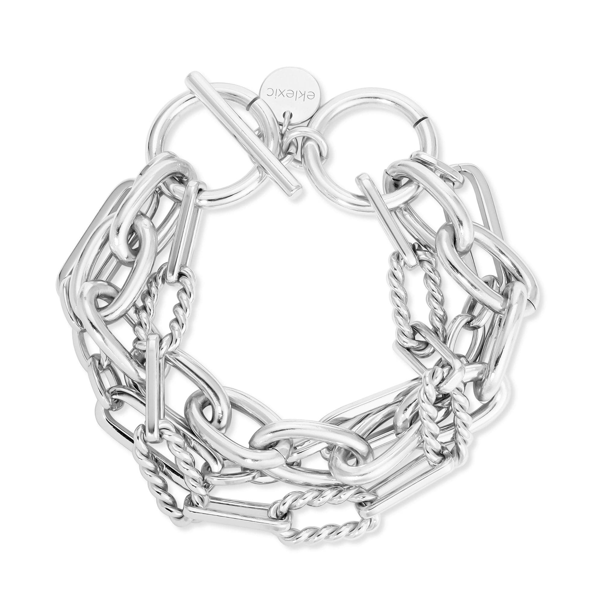 Triple Multi Chain Toggle Bracelet - Chain Bracelets