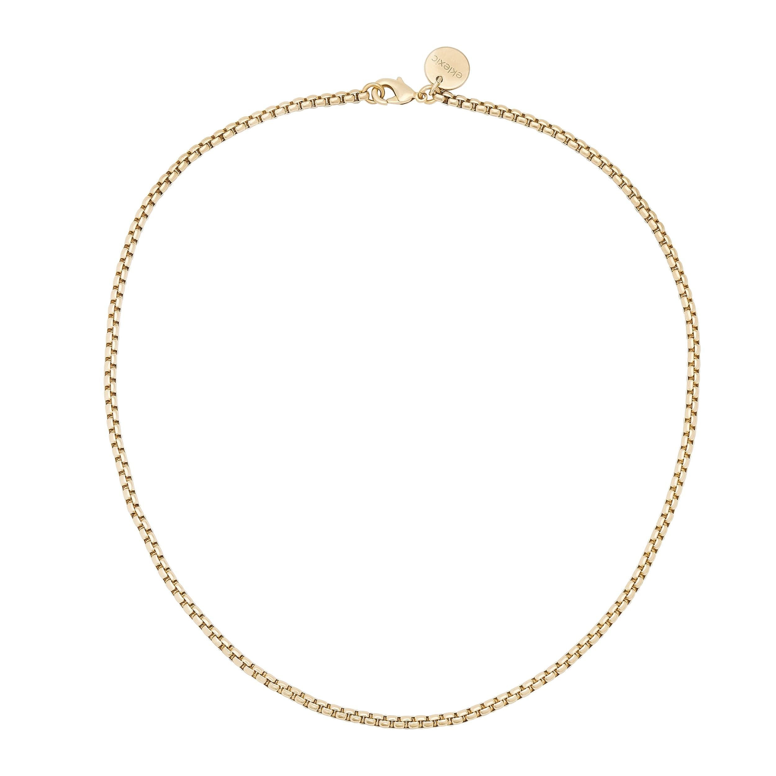 Gold box chain necklace from Thin Luciana Box Chain Necklace collection