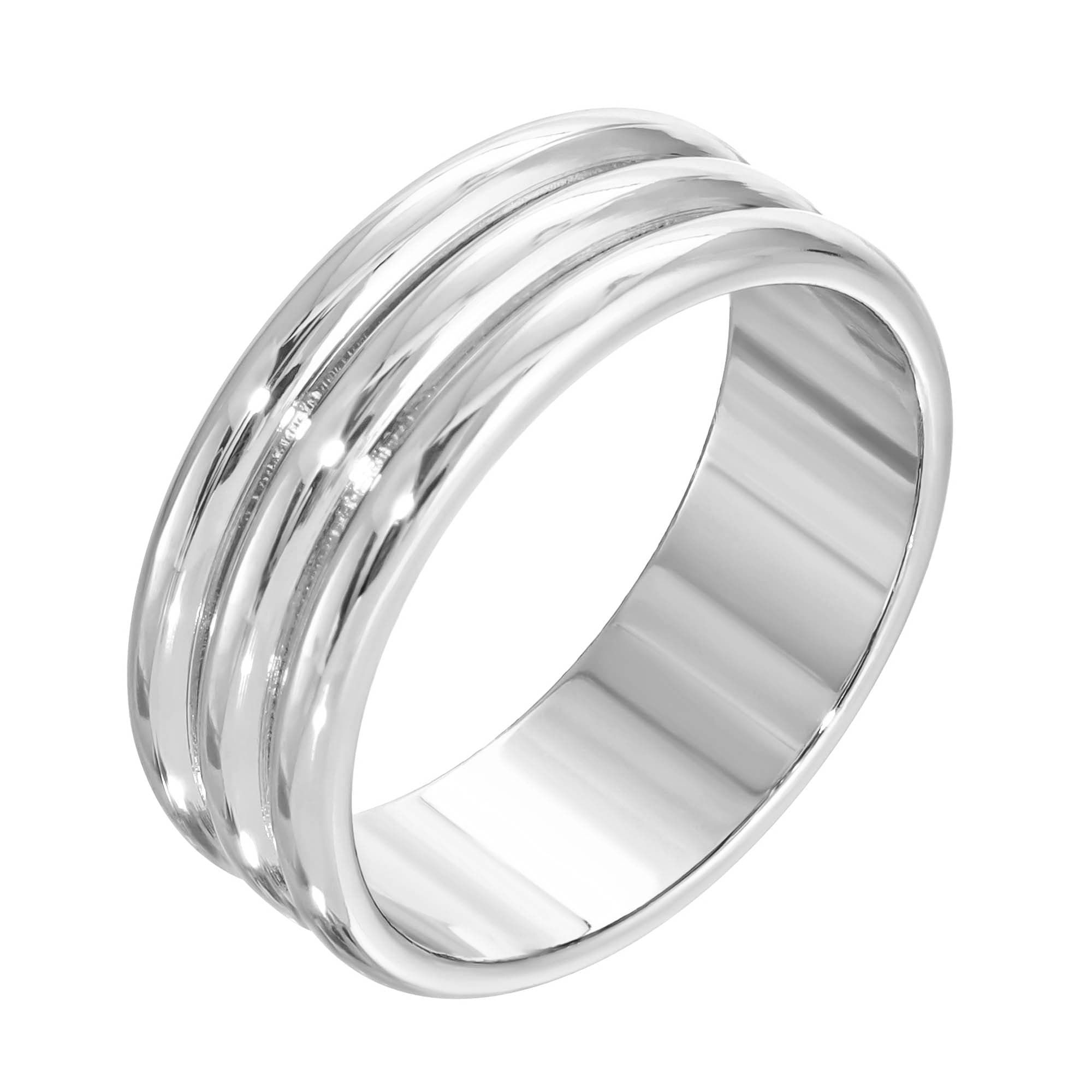Silver multi-band ring called Triple Domed Ring, stylish jewelry piece for your look