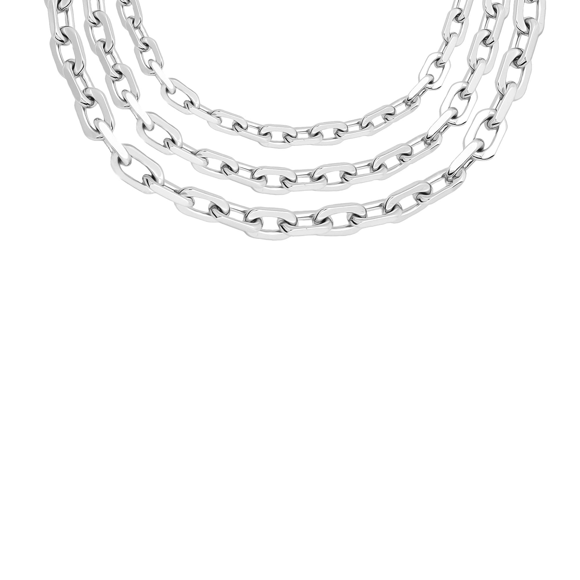 Silver chain necklaces in the Triple Layer Lennon Necklace, perfect for your style