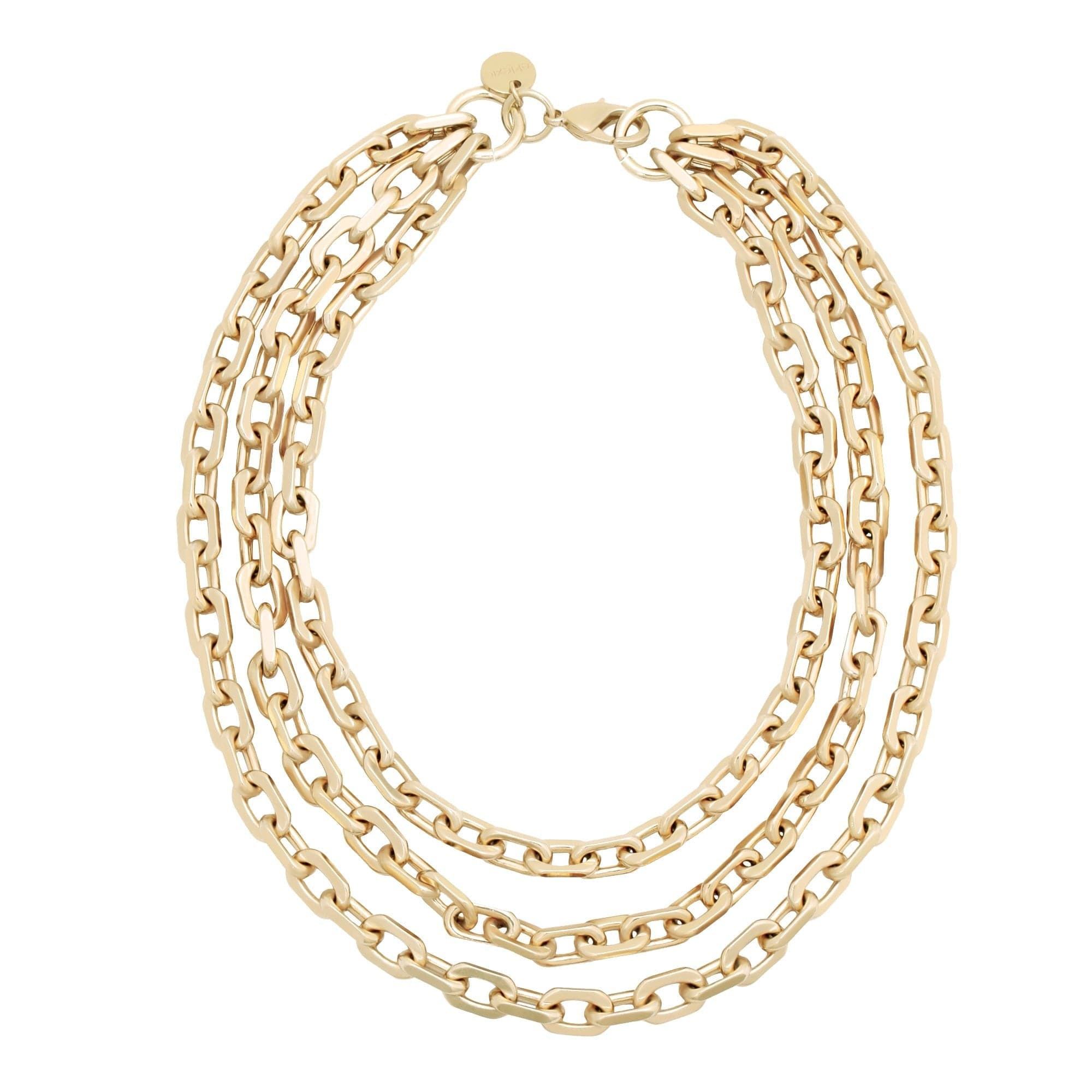 Gold-toned layered Chain Necklace from the Triple Layer Lennon Necklace collection