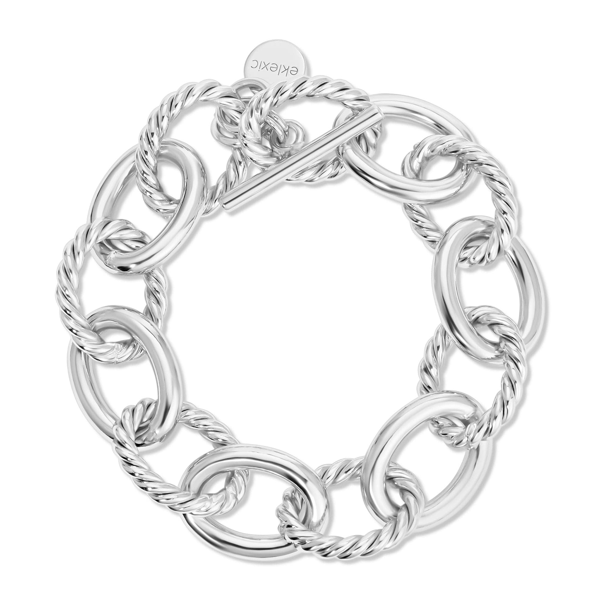 XL Alternating Twisted Link Toggle Bracelet – eklexic