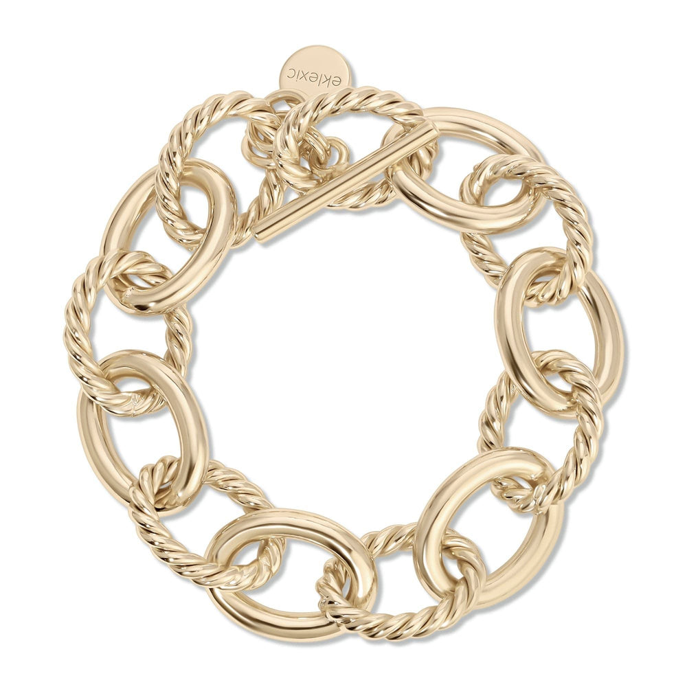 Xl Alternating Twisted Link Toggle Bracelet - eklexic