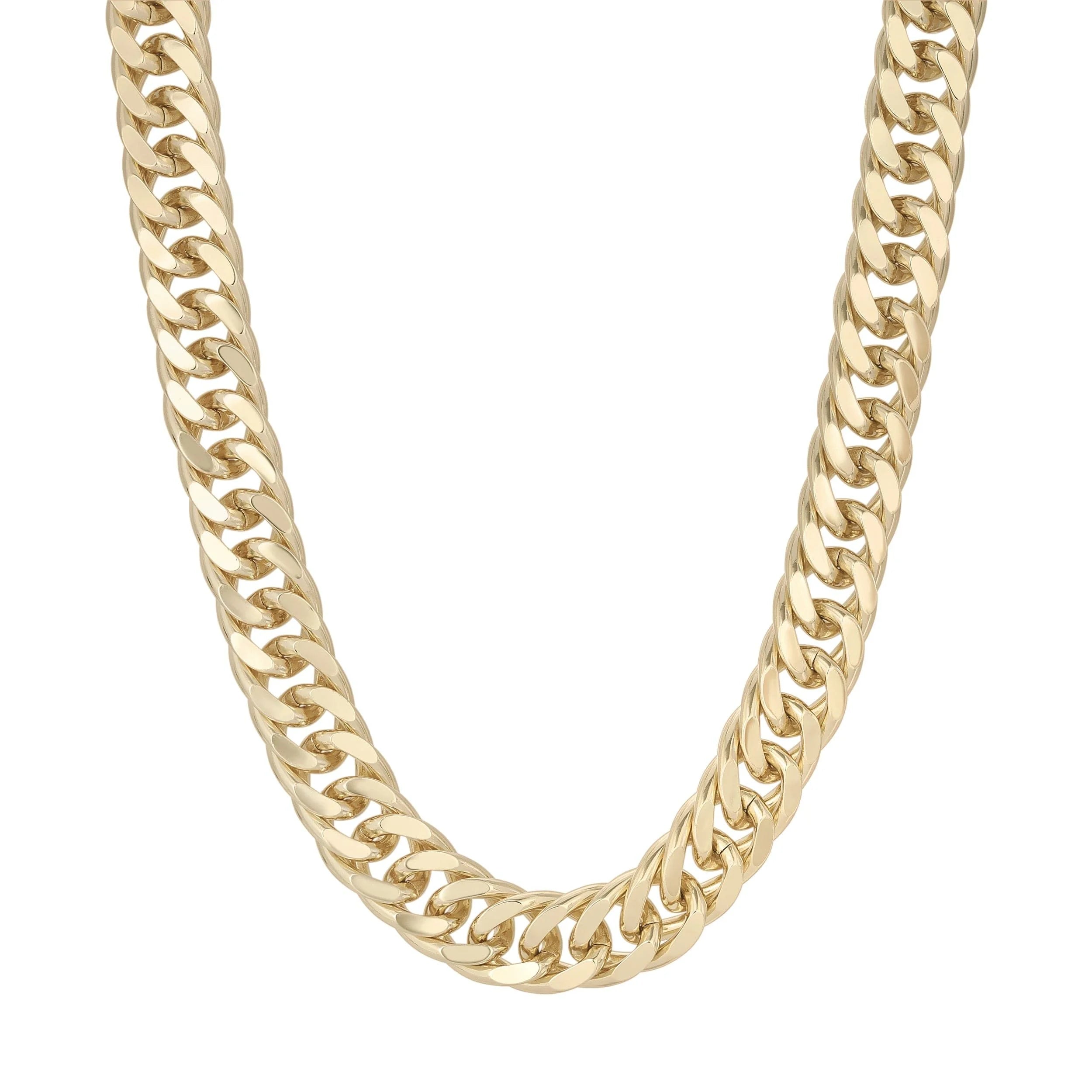 Arya Necklace with Gold Curb Chain, Slinky Curb Chain for Layering Necklace Collection