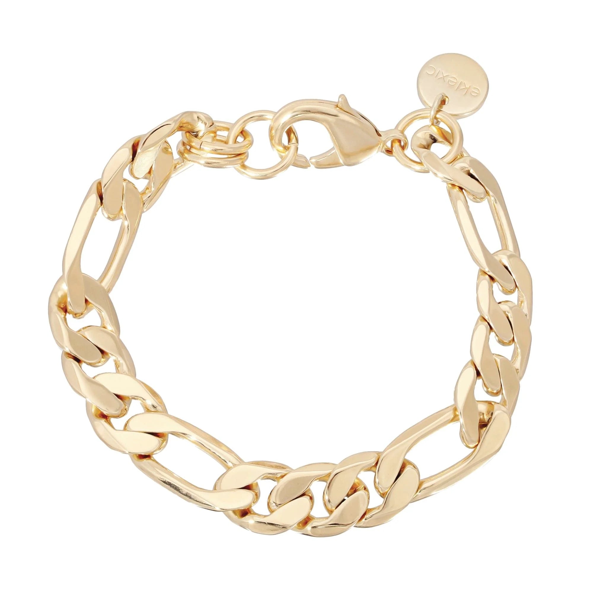 Gold-toned Axel Bracelet with recycled brass figaro chain and brass figaro design