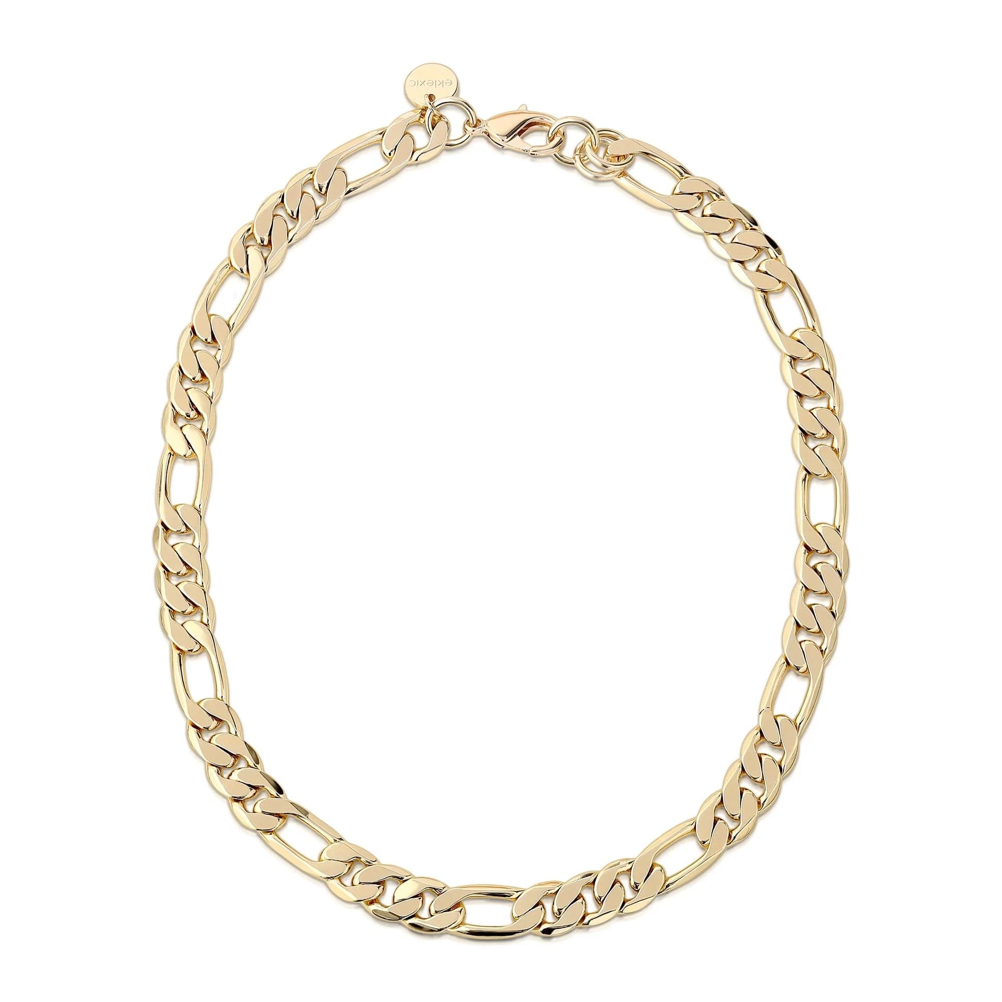 Axel Necklace featuring a 14k gold plated recycled brass Figaro chain