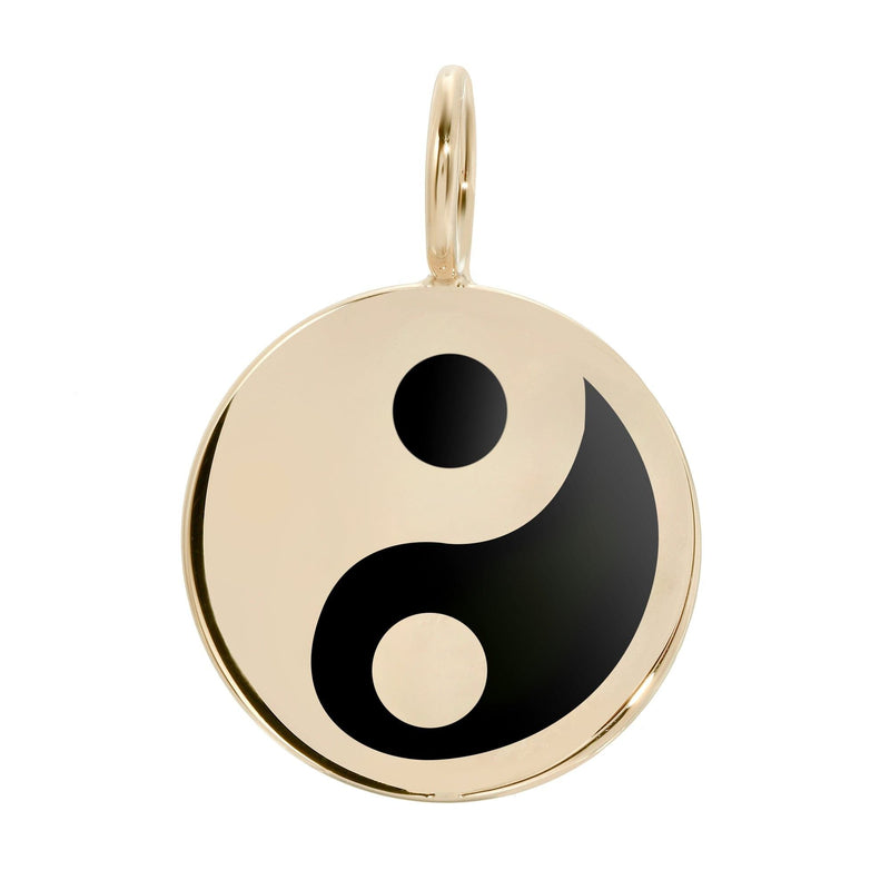 Large Black Enamel Yin Yang Pendant